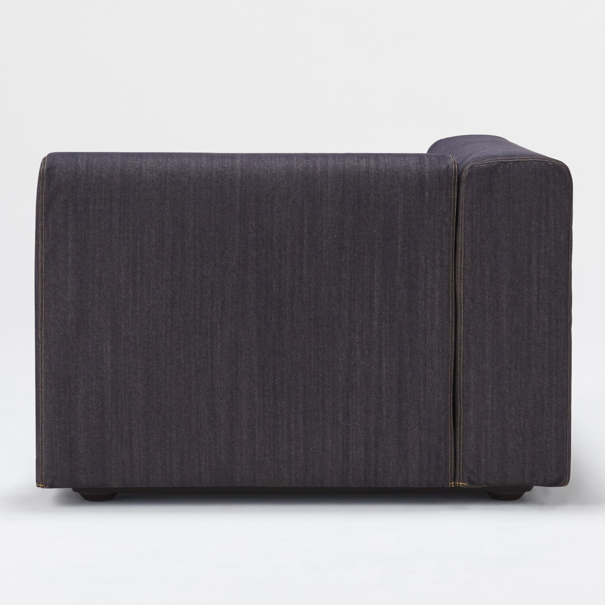 【カバー】綿デニムユニットソファアーム付・大・幅９８ｃｍ用カバー／ネイビー