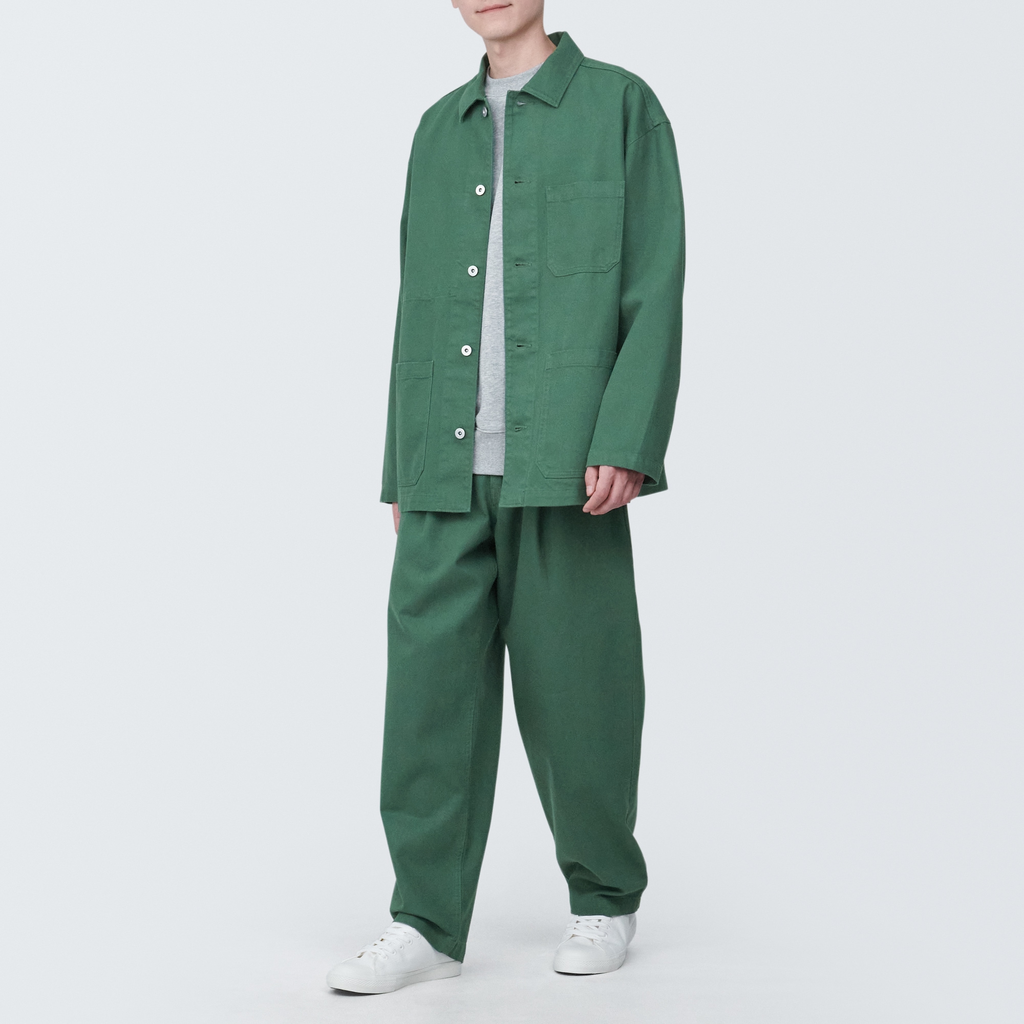 紳士　木の実から作ったカポック混ワークパンツ