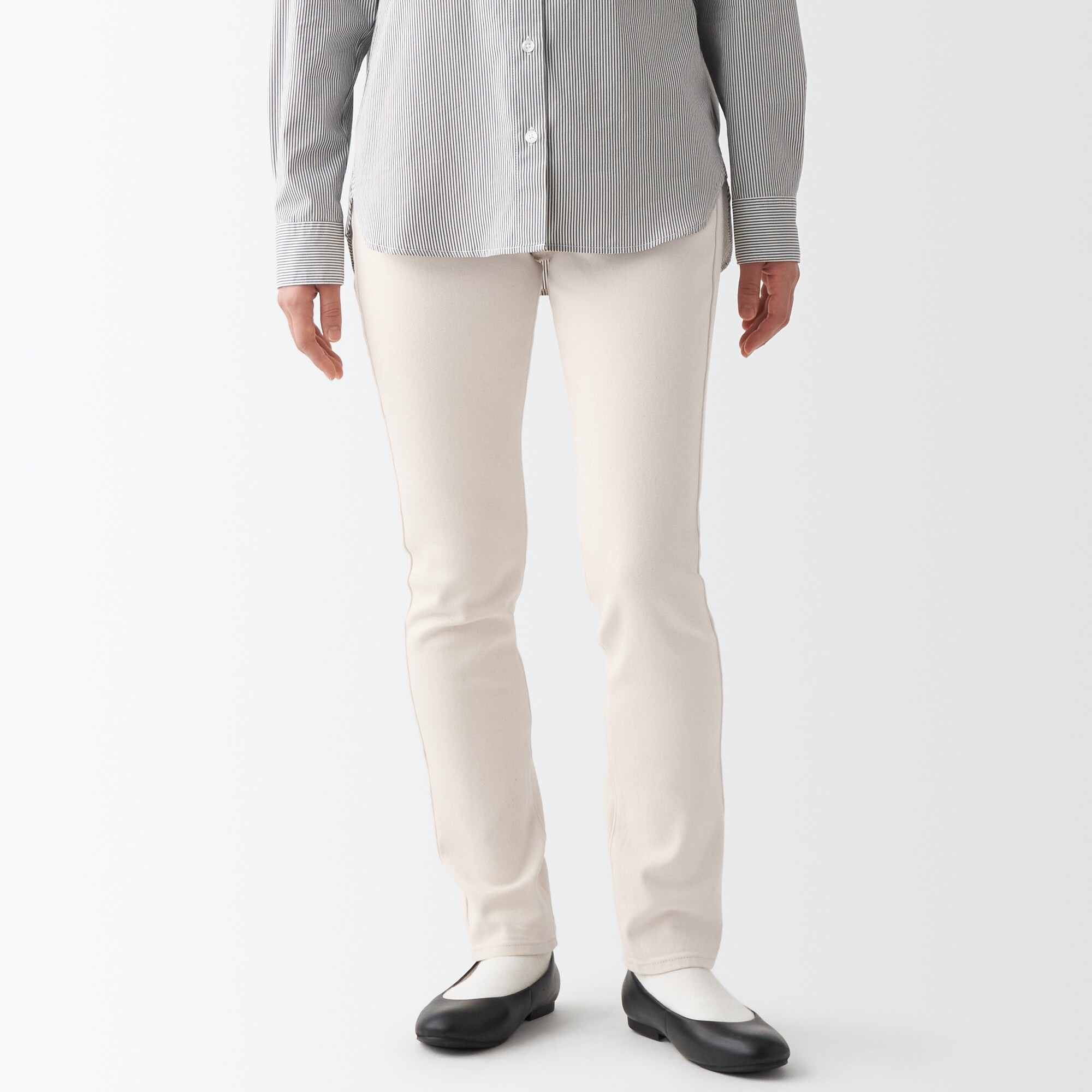 【スリム】ストレッチデニムスリムパンツ（股下７５ｃｍ）グレー