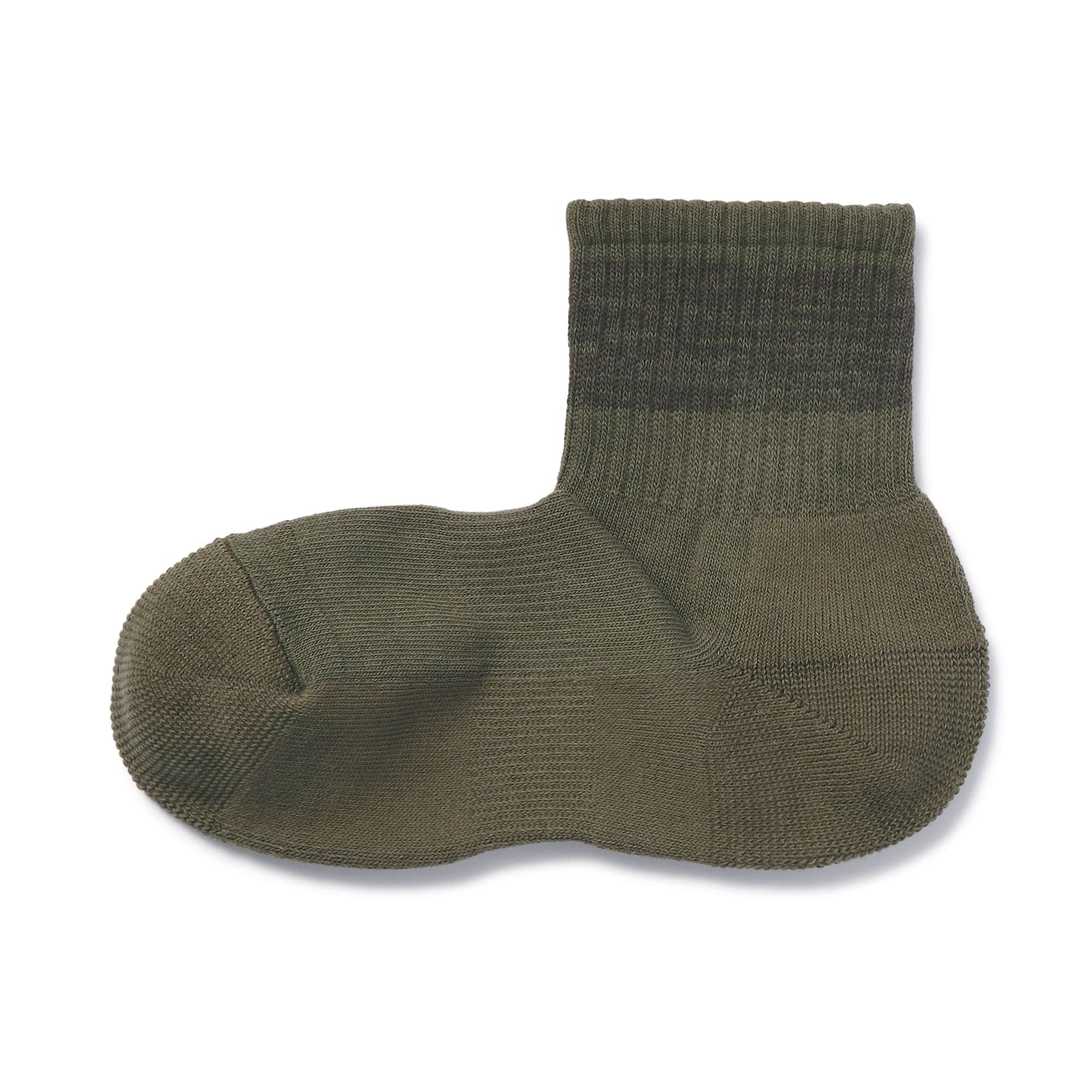 足なり直角　パイル編み　厚手ショート丈靴下（配色／紳士）