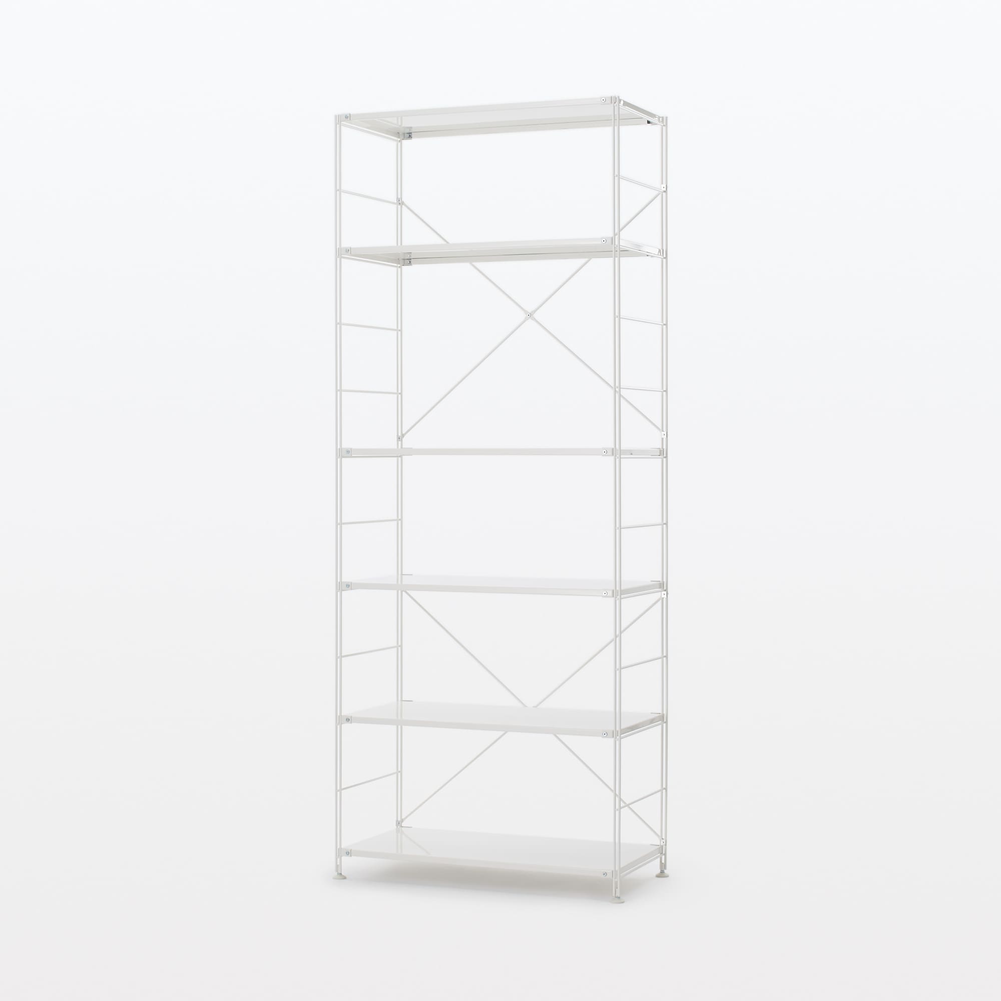 スチールユニットシェルフ　スチール棚セット　特大　ライトグレー