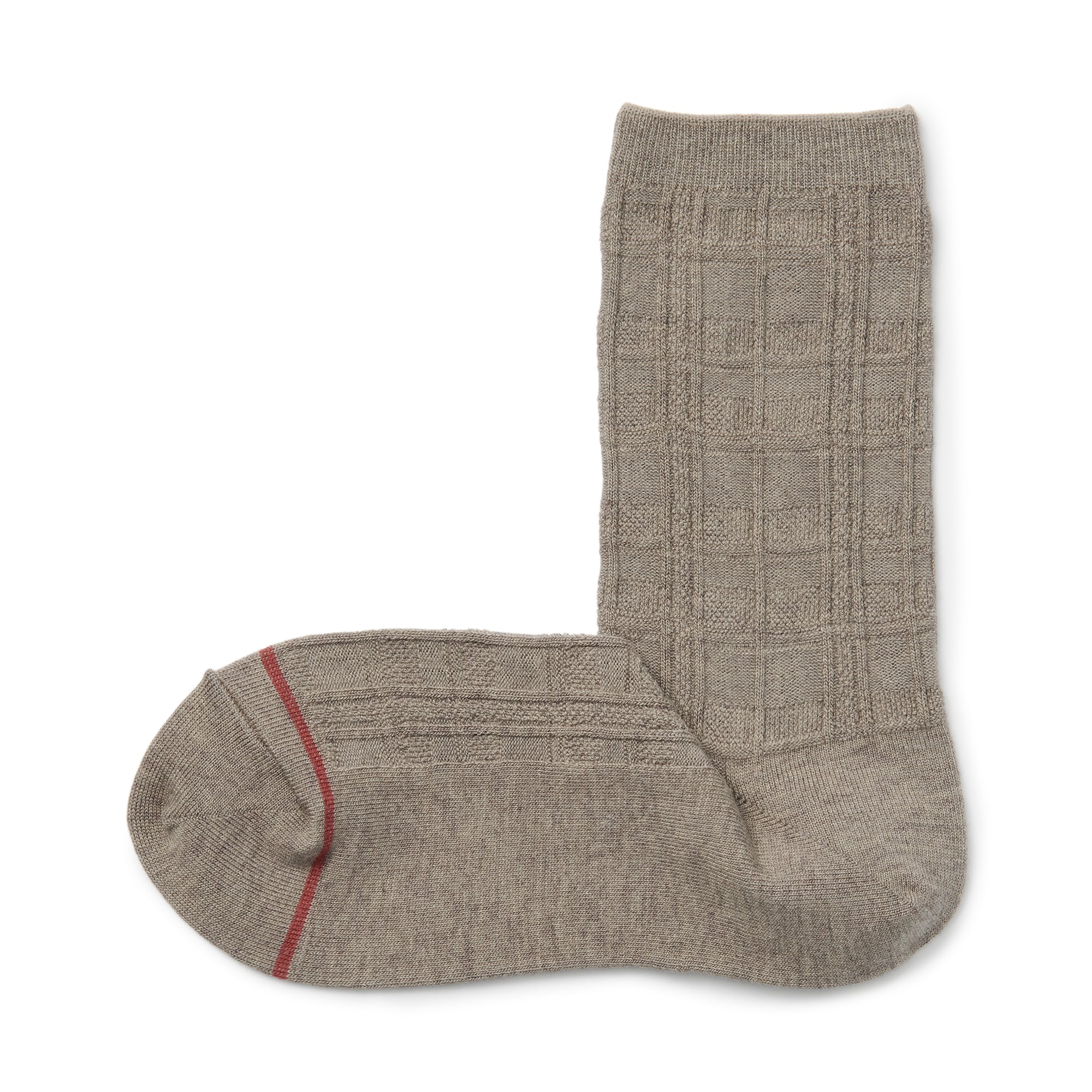 足なり直角　履き口やわらか　あったか綿　柄編み靴下（ウール入り／婦人）