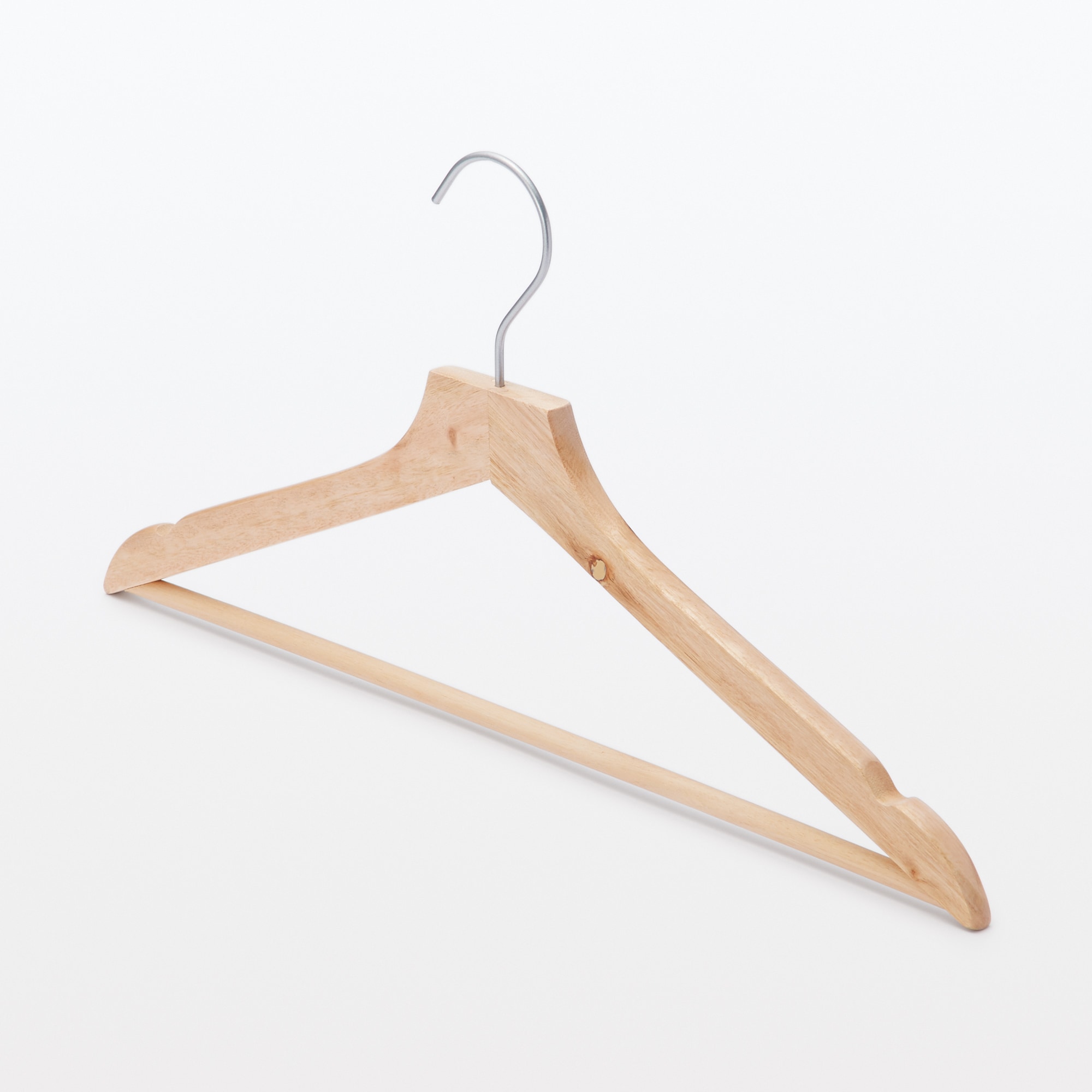 節あり木製ハンガー　約幅４３ｃｍ／５本組