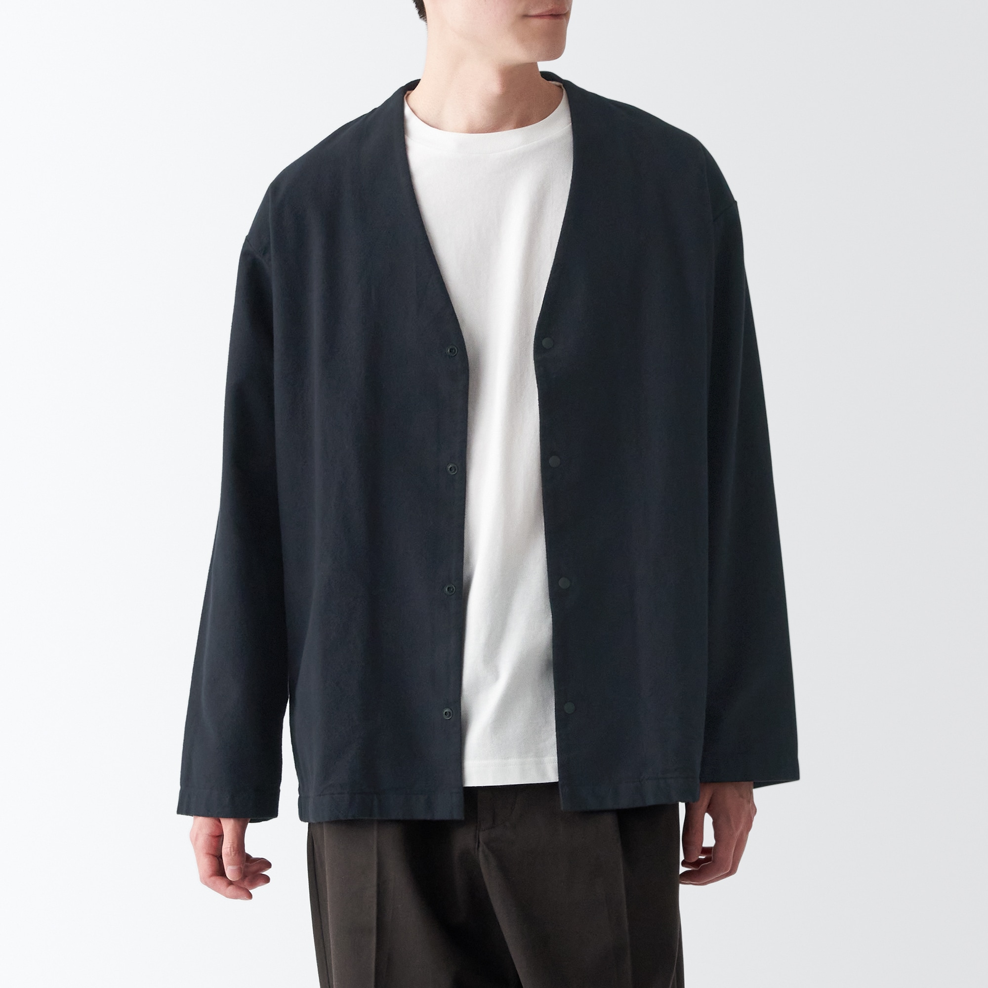 両面起毛フランネルカーディガン