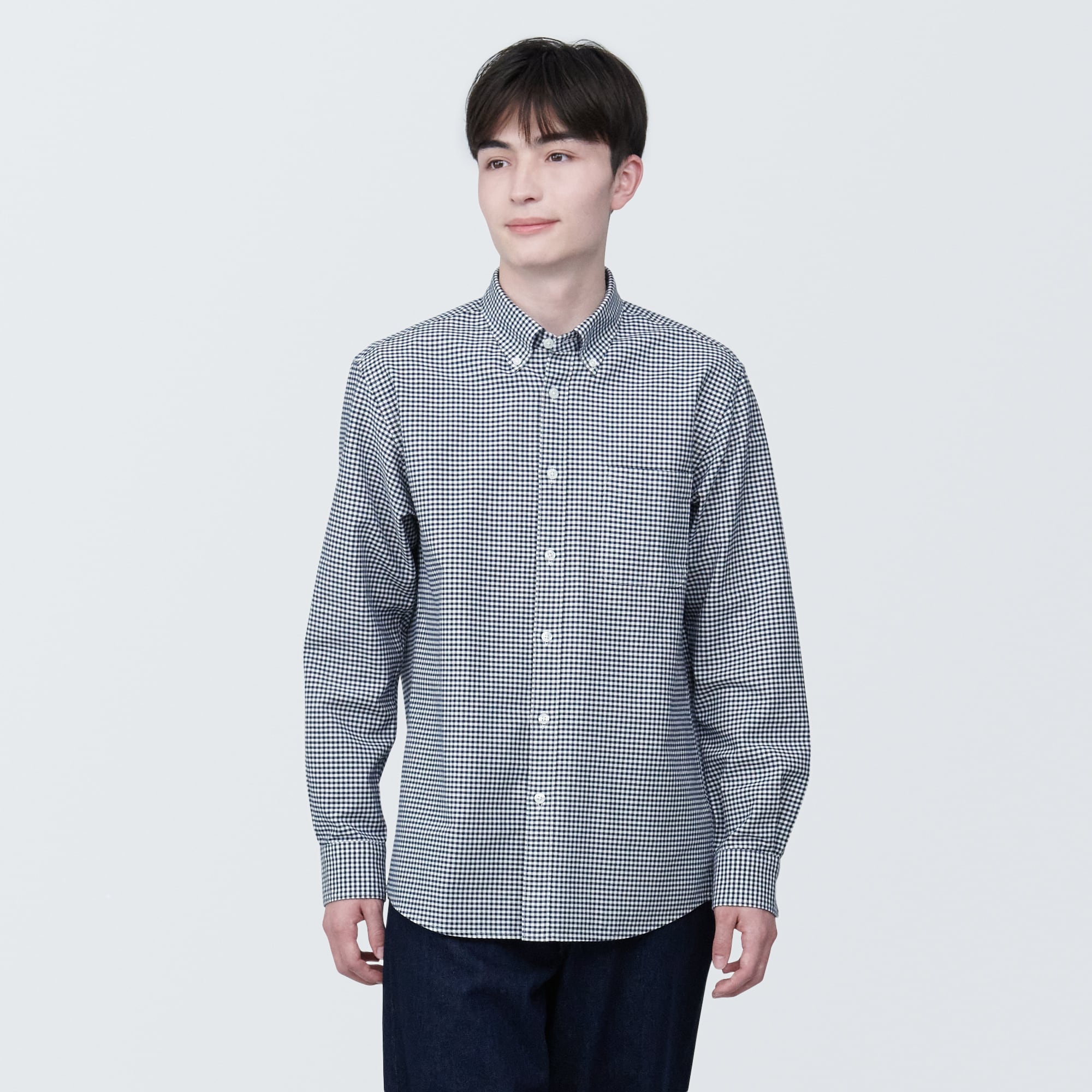 紳士　洗いざらしオックスボタンダウン長袖シャツ