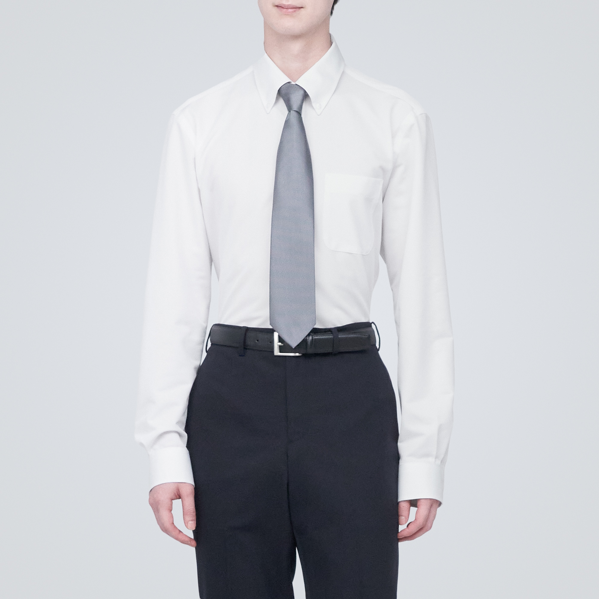 ノンアイロンジャージーボタンダウン長袖シャツ