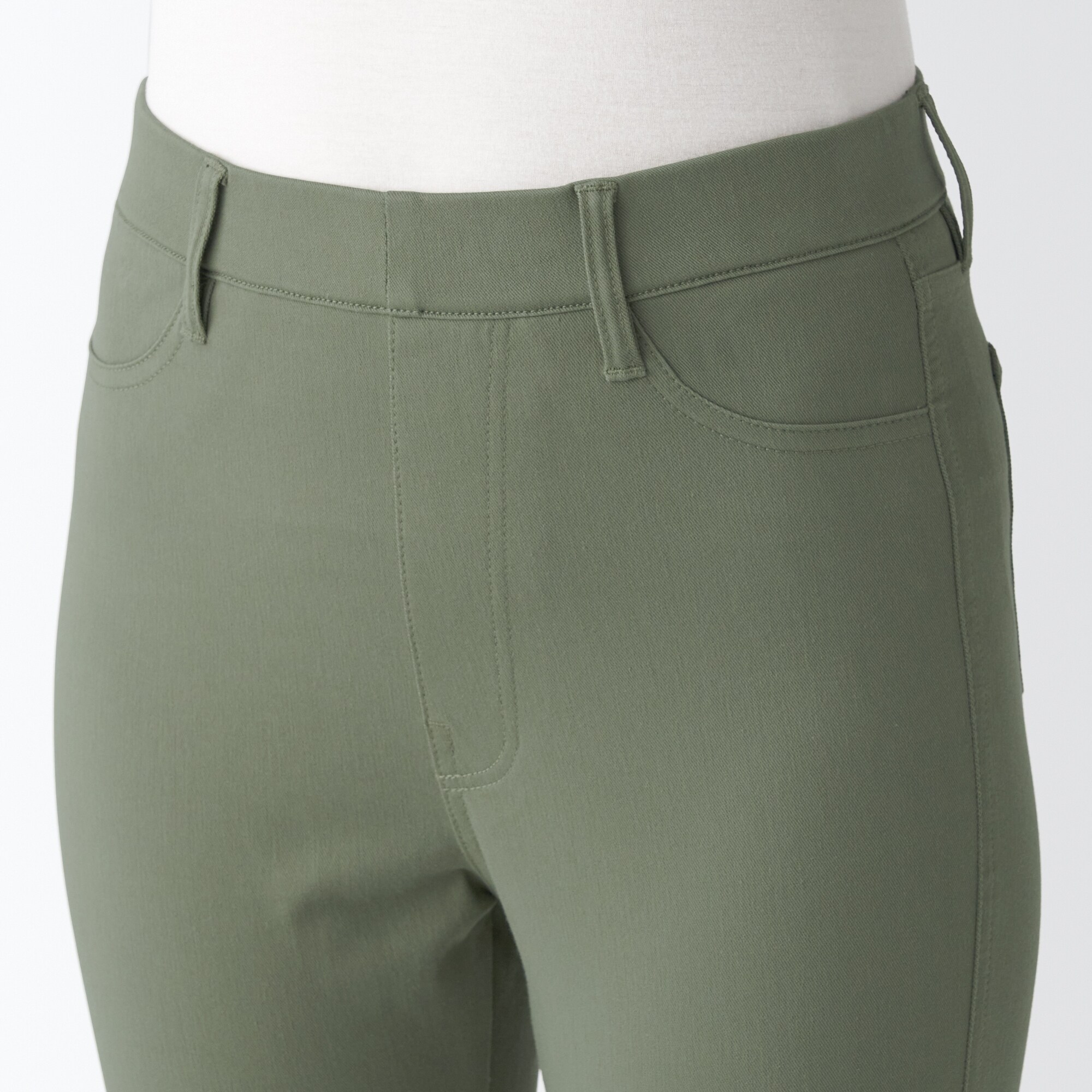 涼感ストレッチクロップドレギンスパンツ