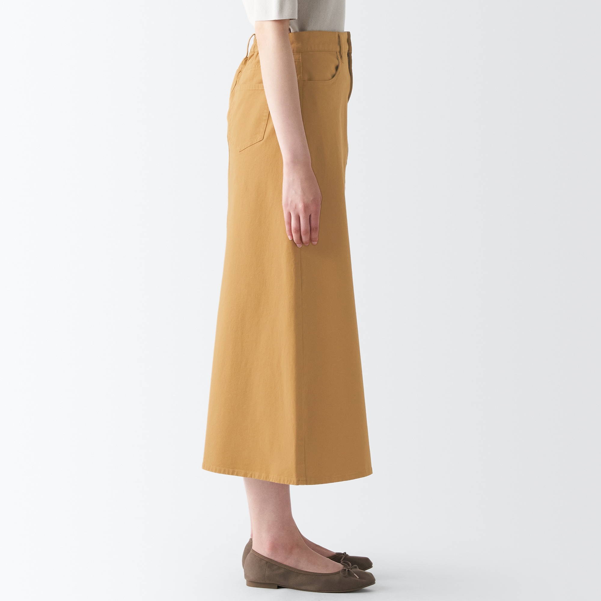 縦横ストレッチチノＡラインスカート