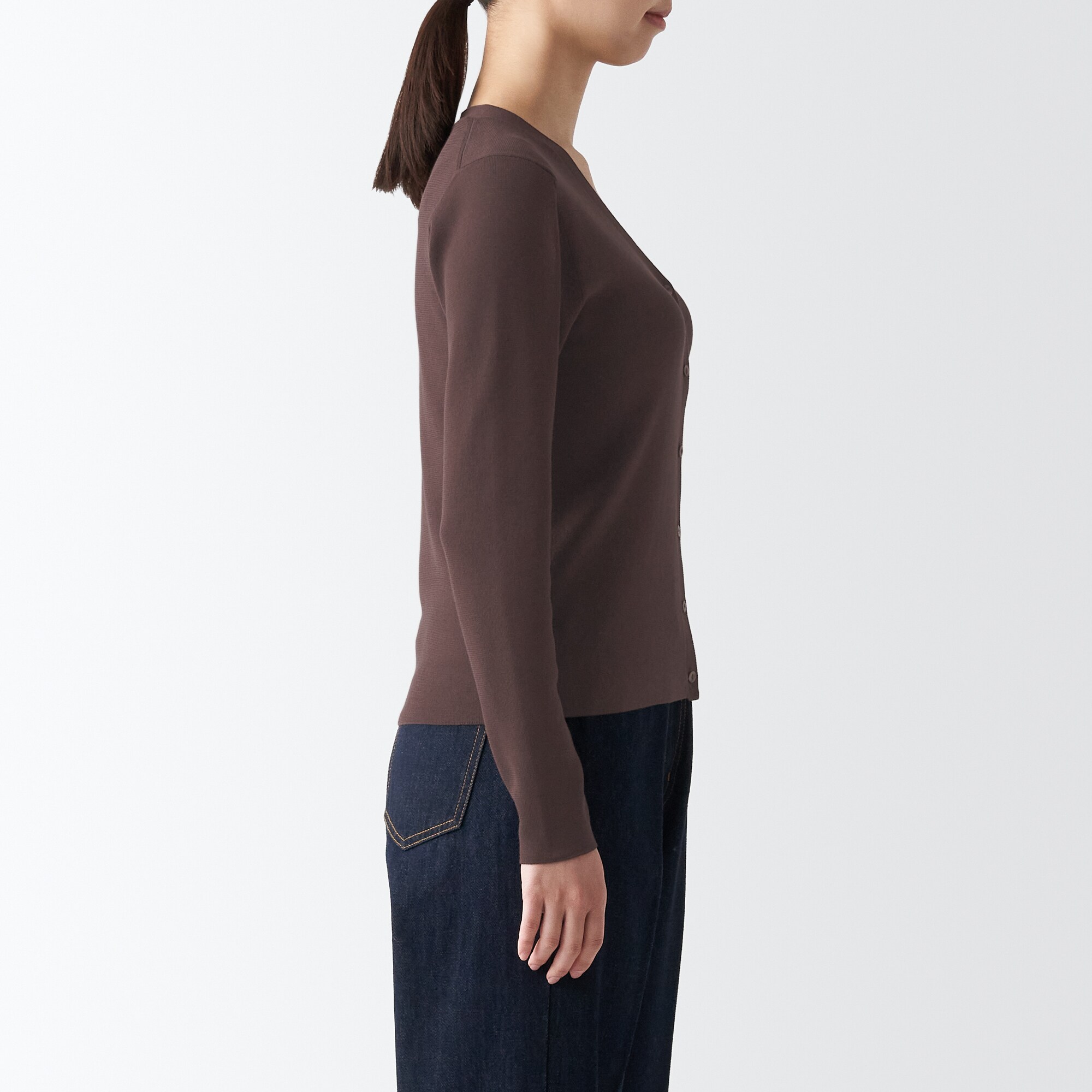 ＵＶカットリブ編みＶネックカーディガン