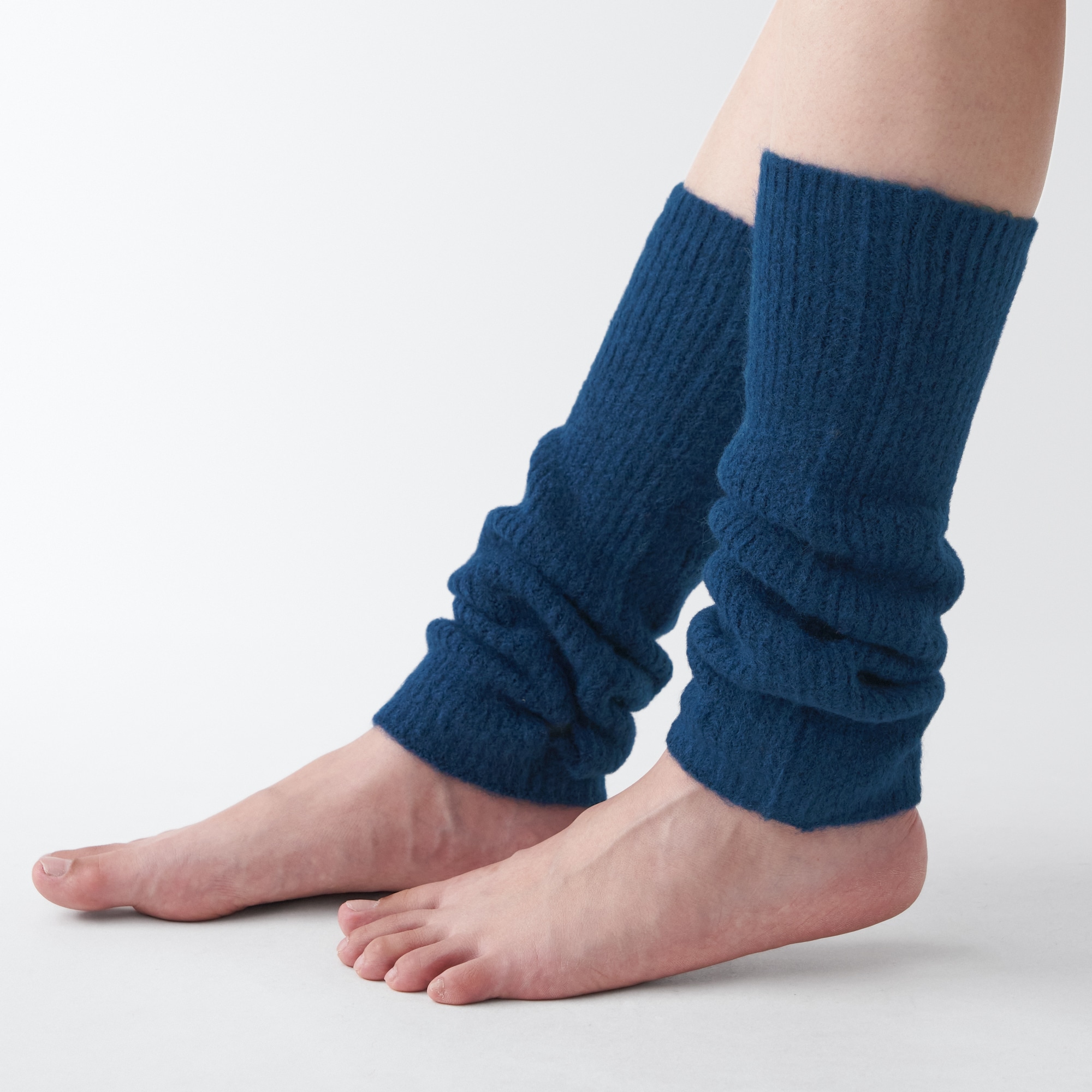 再生ポリエステル混　リブ編み　足にも使えるアームウォーマー