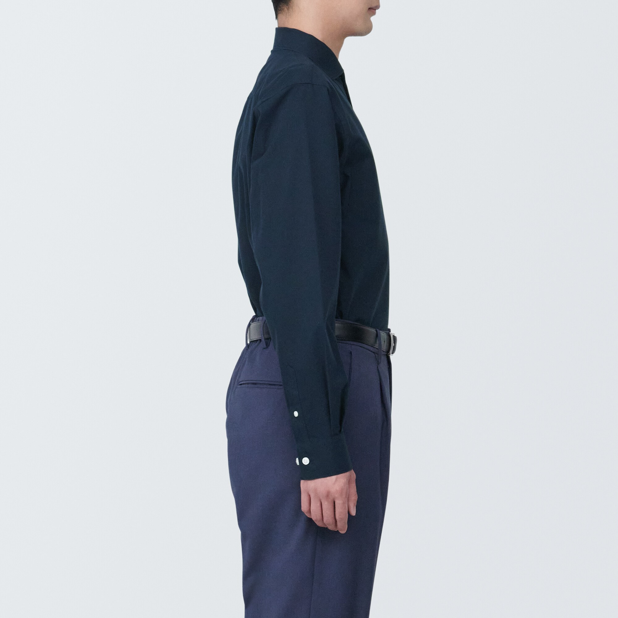 紳士　ノンアイロンカッタウェイカラー長袖シャツ