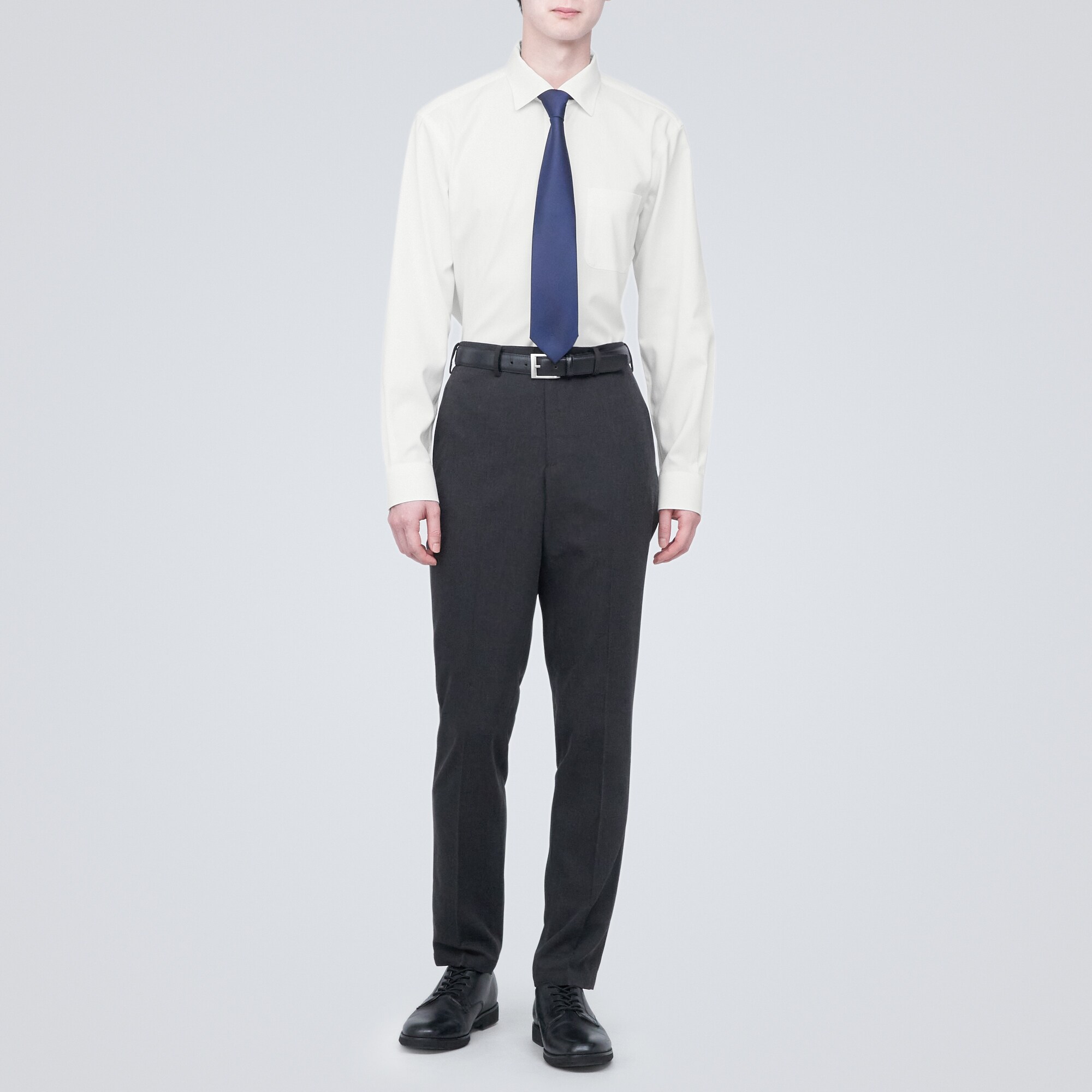 ノンアイロンビジネスセミワイドカラー長袖シャツ