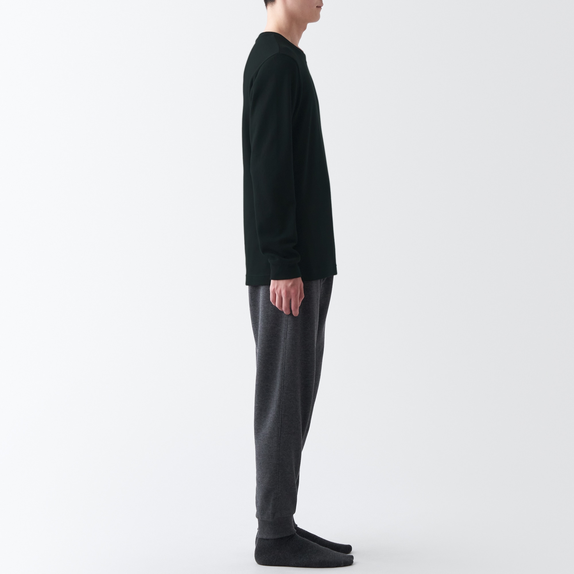 あったか綿　ウール　クルーネック長袖Ｔシャツ