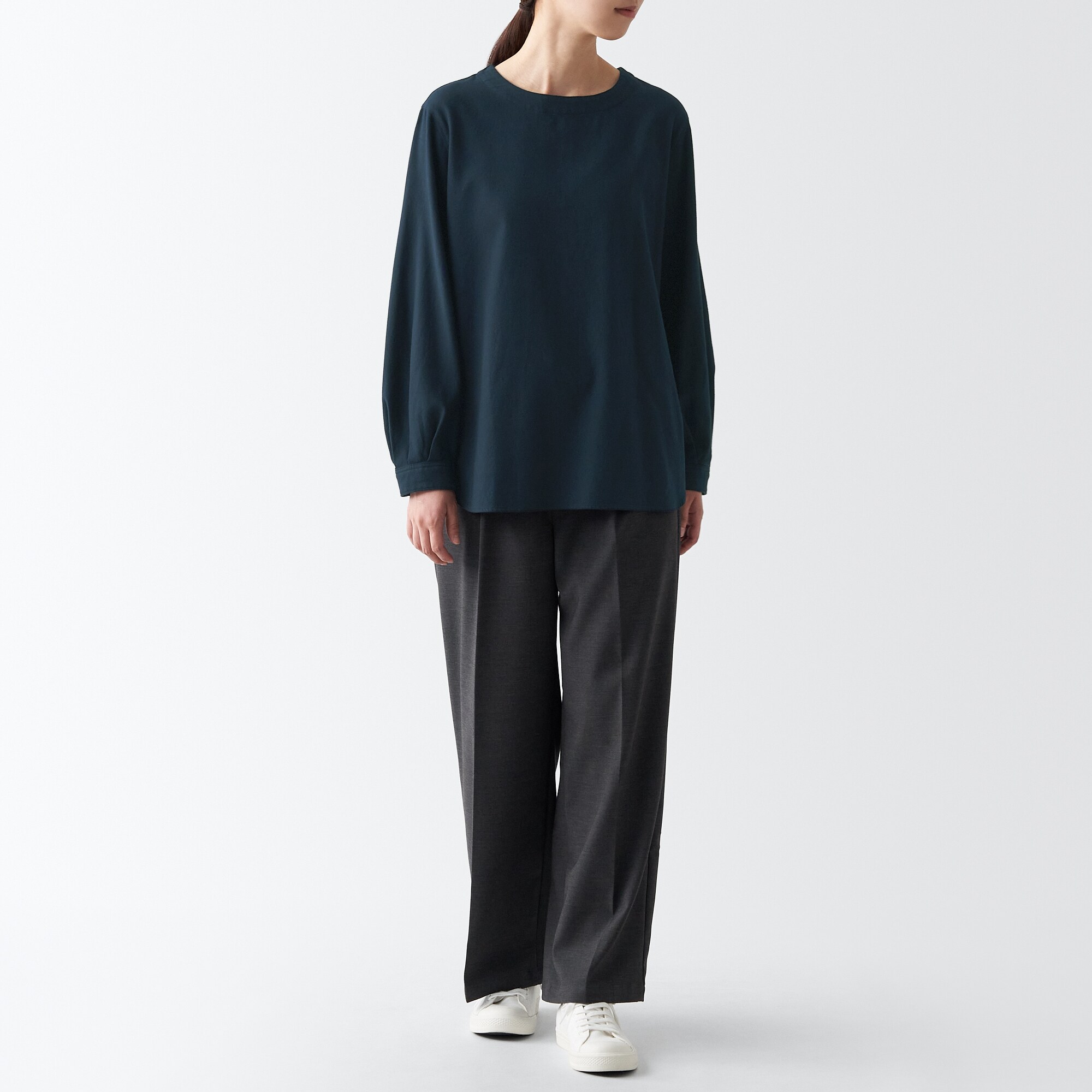 両面起毛フランネル長袖ブラウス