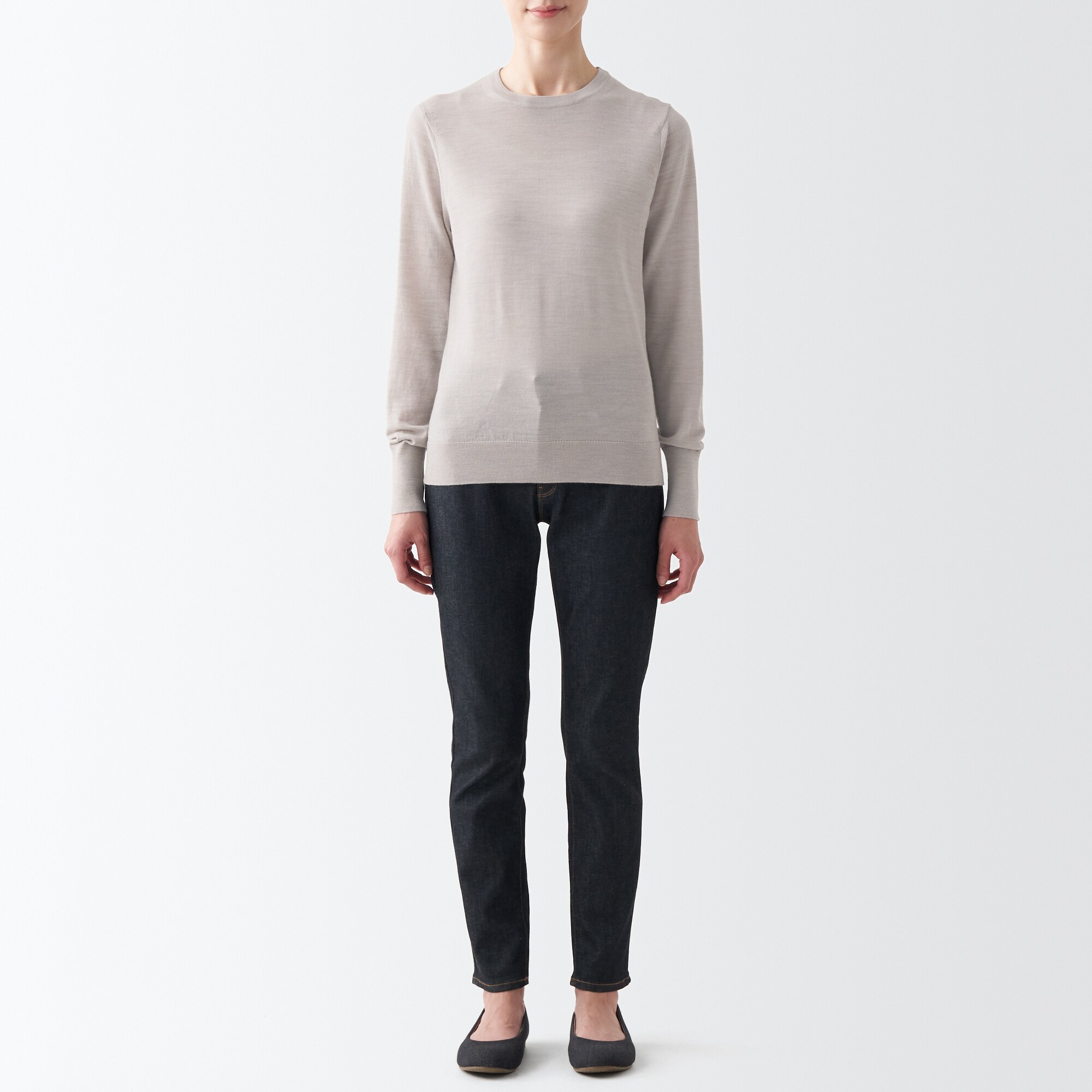 メリノウールクルーネックセーター