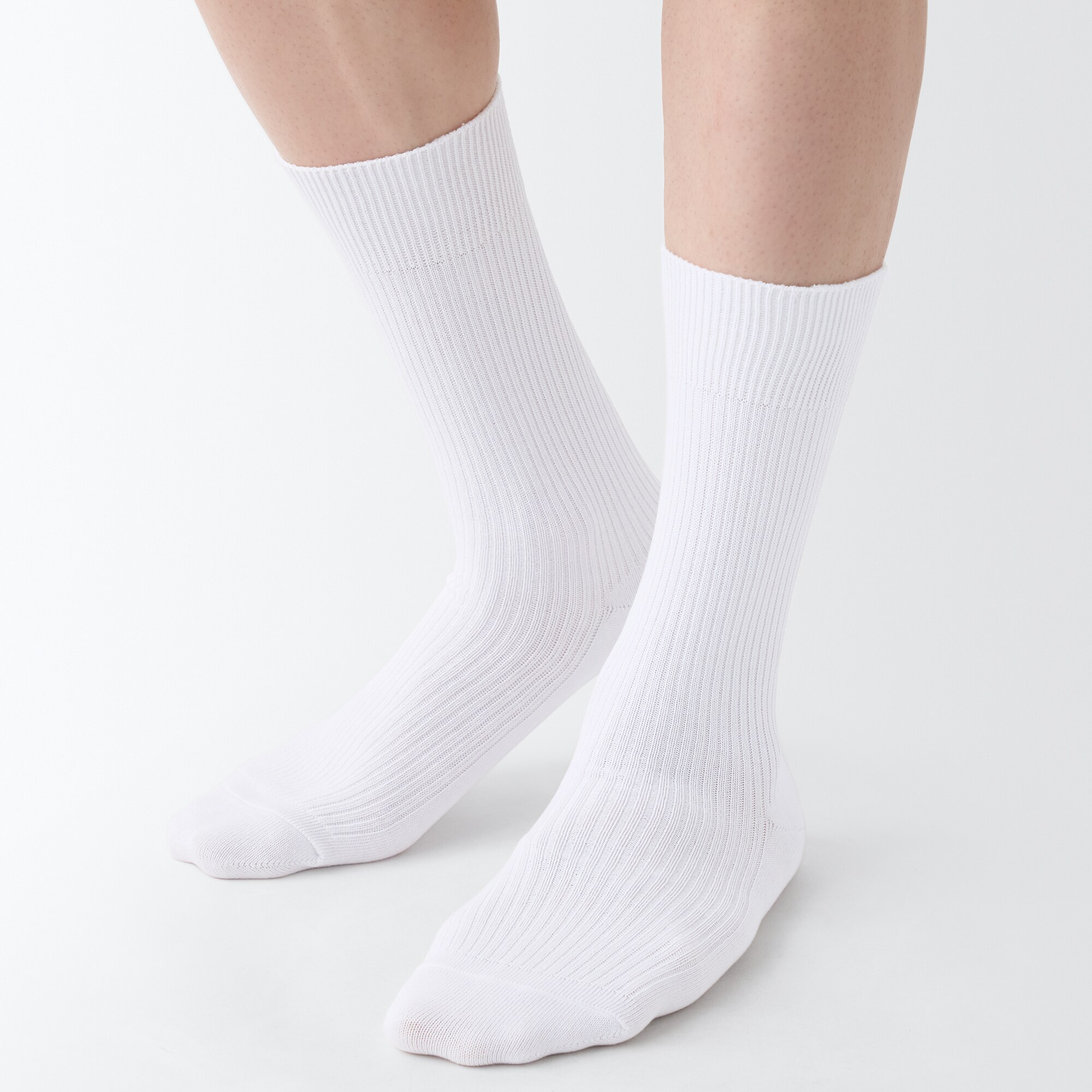 紳士　足なり直角　リブ編み靴下（４足組）