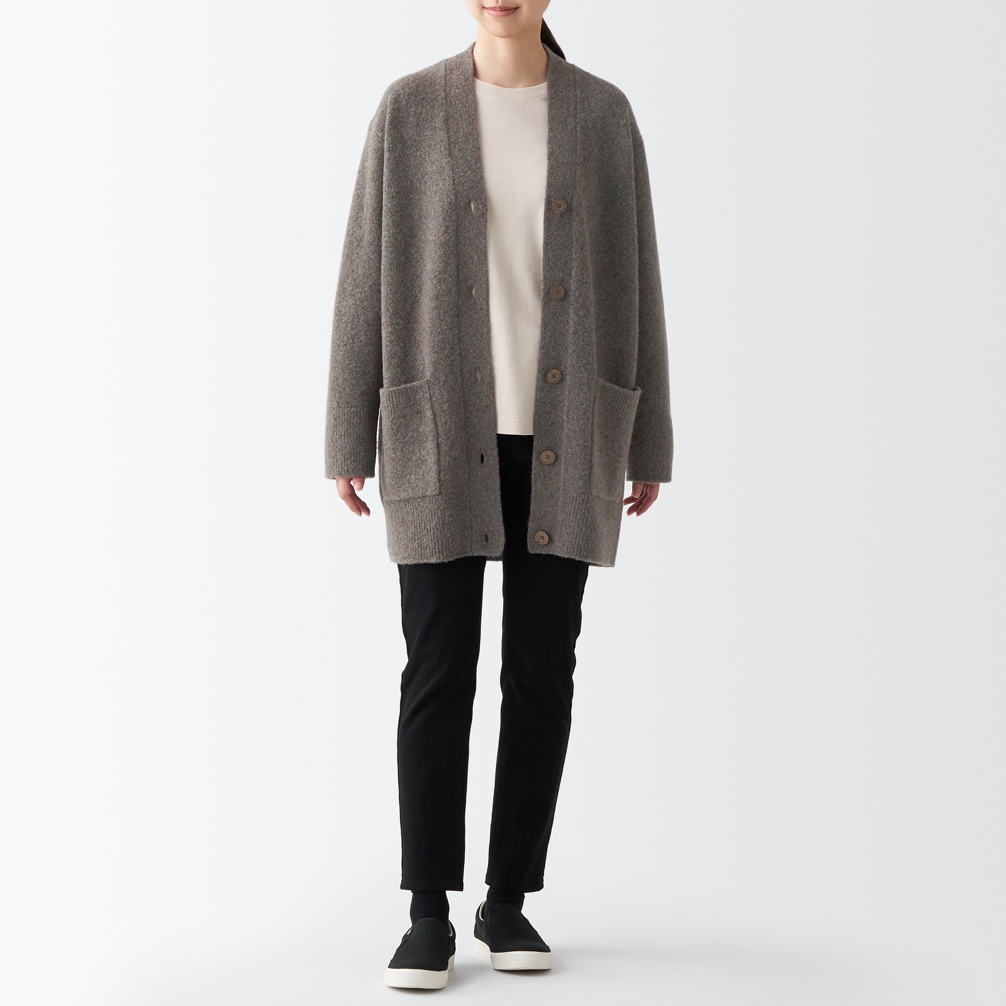 ヤク混Ｖネックカーディガン