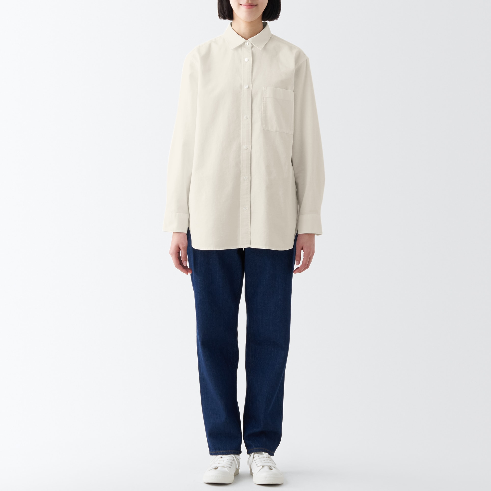 木の実から作ったカポック混オックス長袖シャツ【婦人】