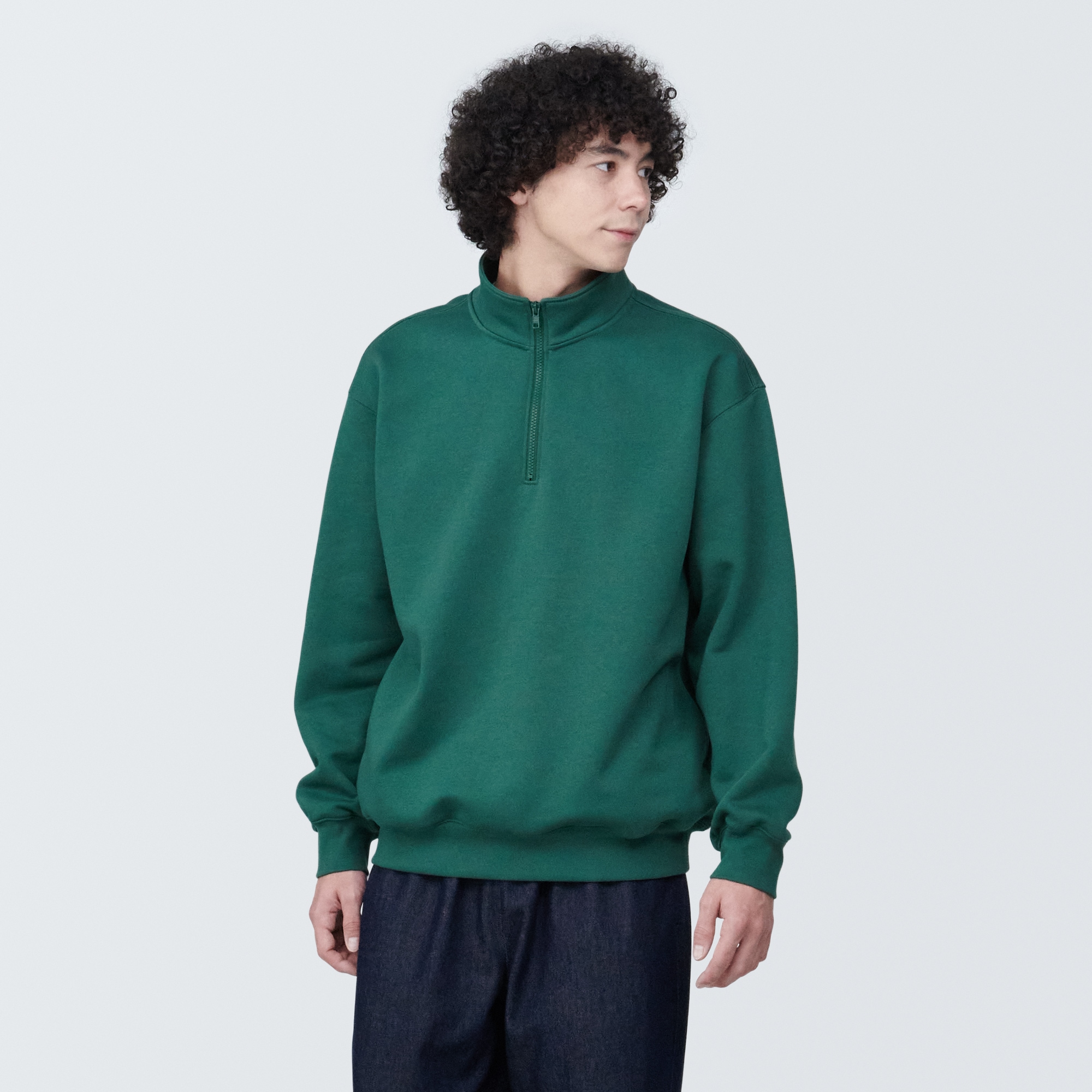 紳士　ハーフジップスウェットシャツ