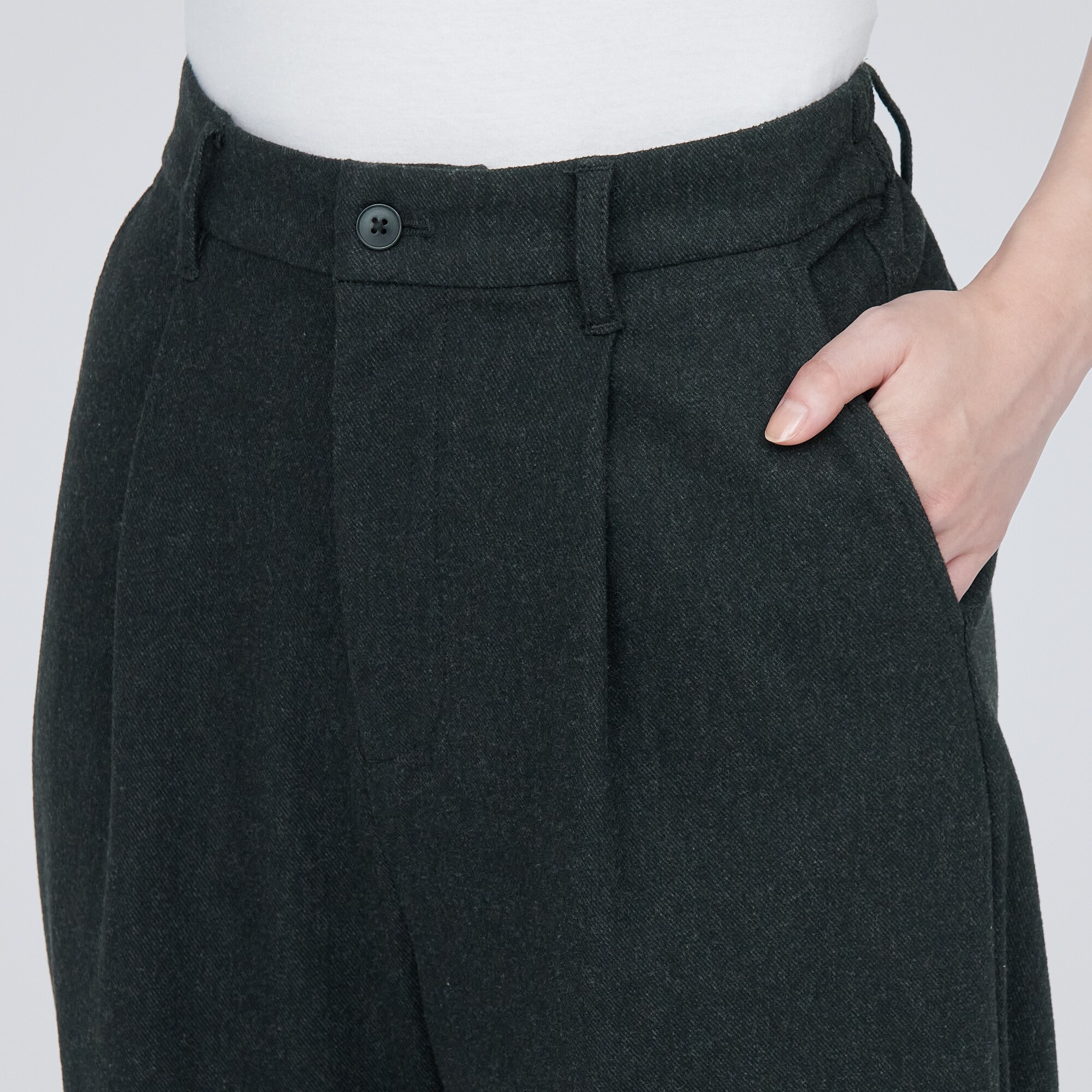 ストレッチ起毛タックパンツ