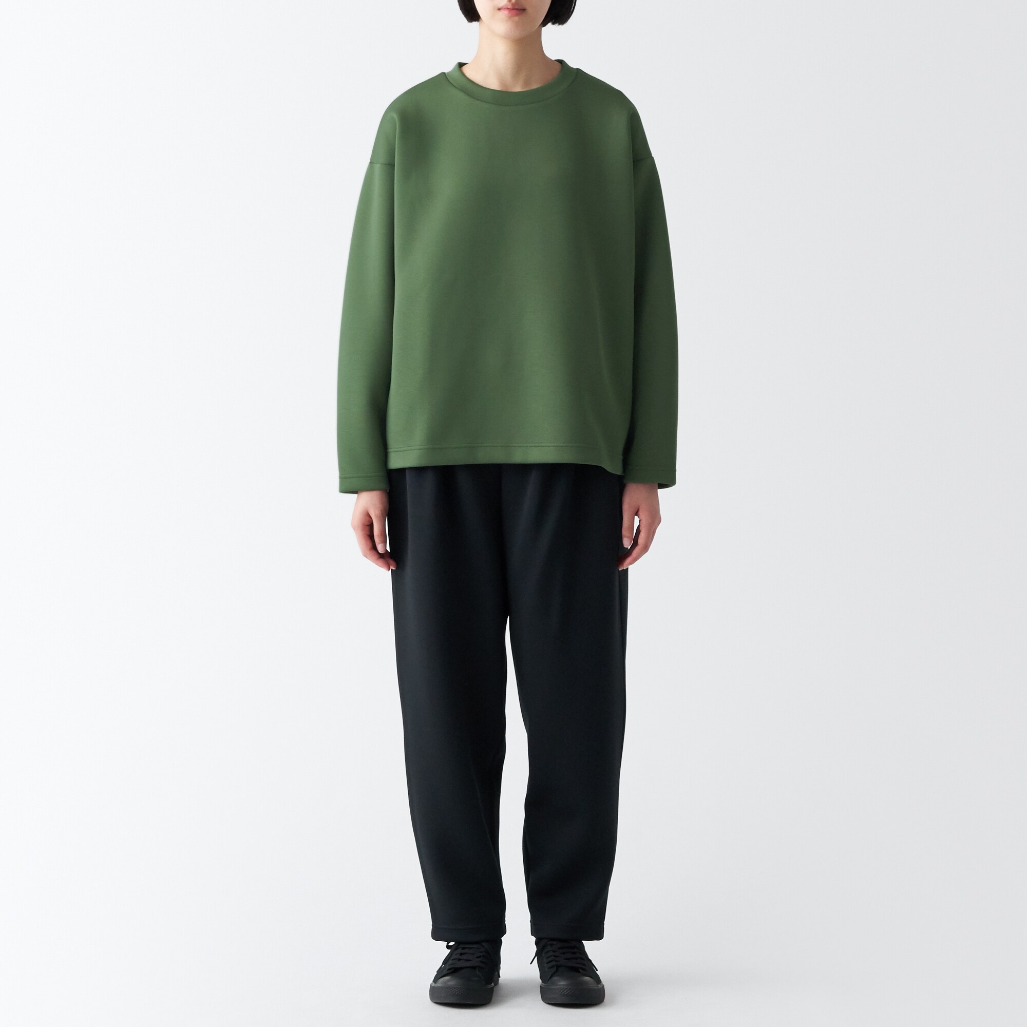 二重編みスウェットプルオーバー