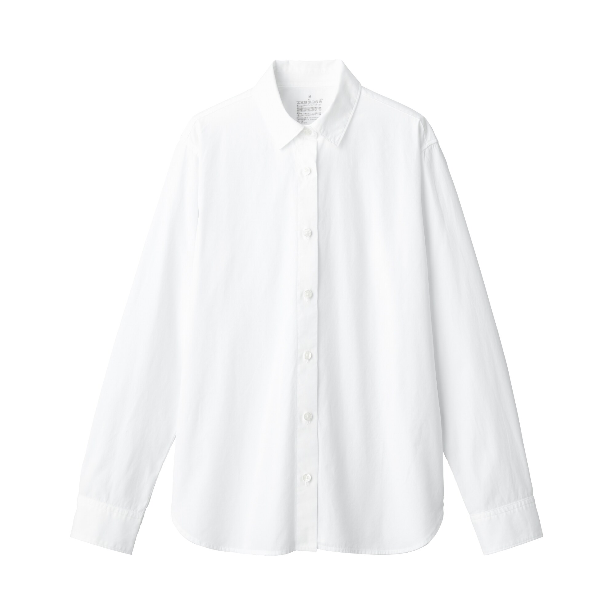 洗いざらしブロードレギュラーカラーシャツ（白）