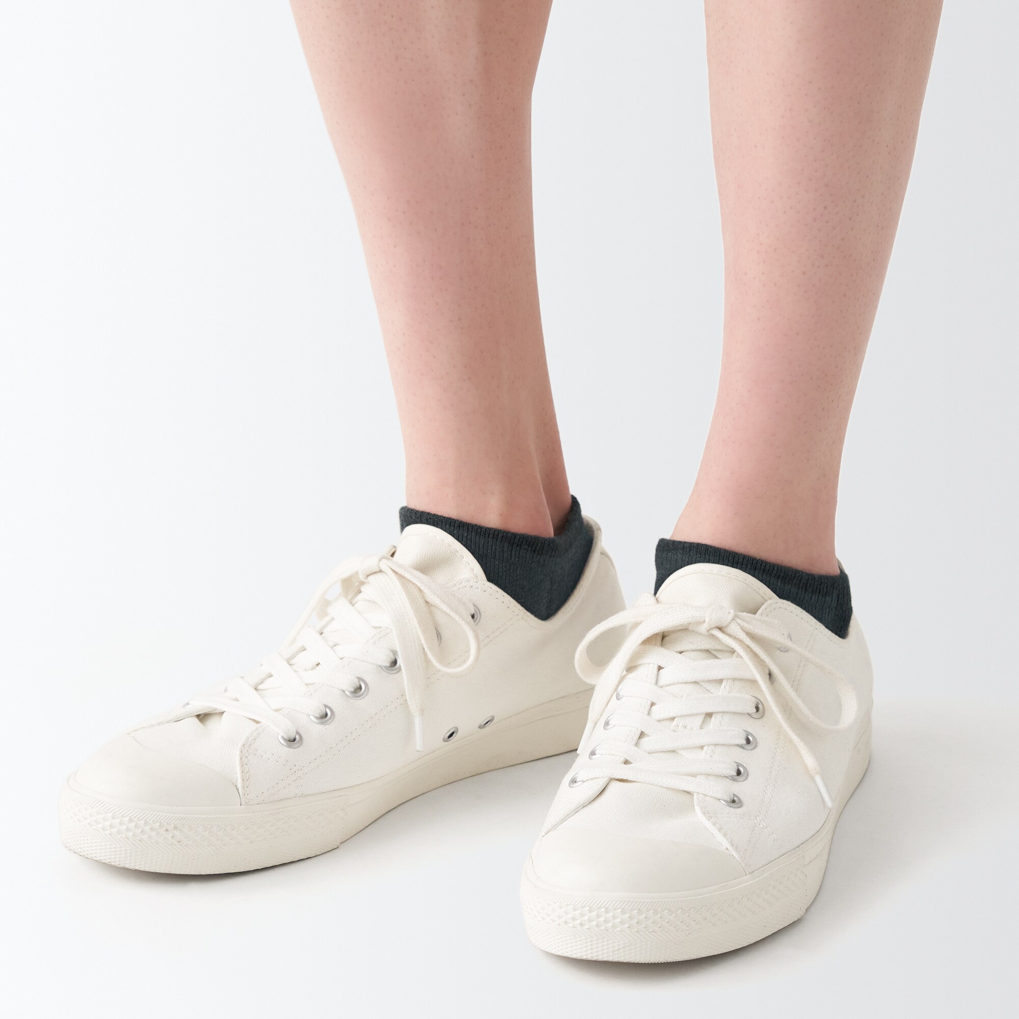 足なり直角　パイル編み　厚手スニーカーイン（配色／紳士）