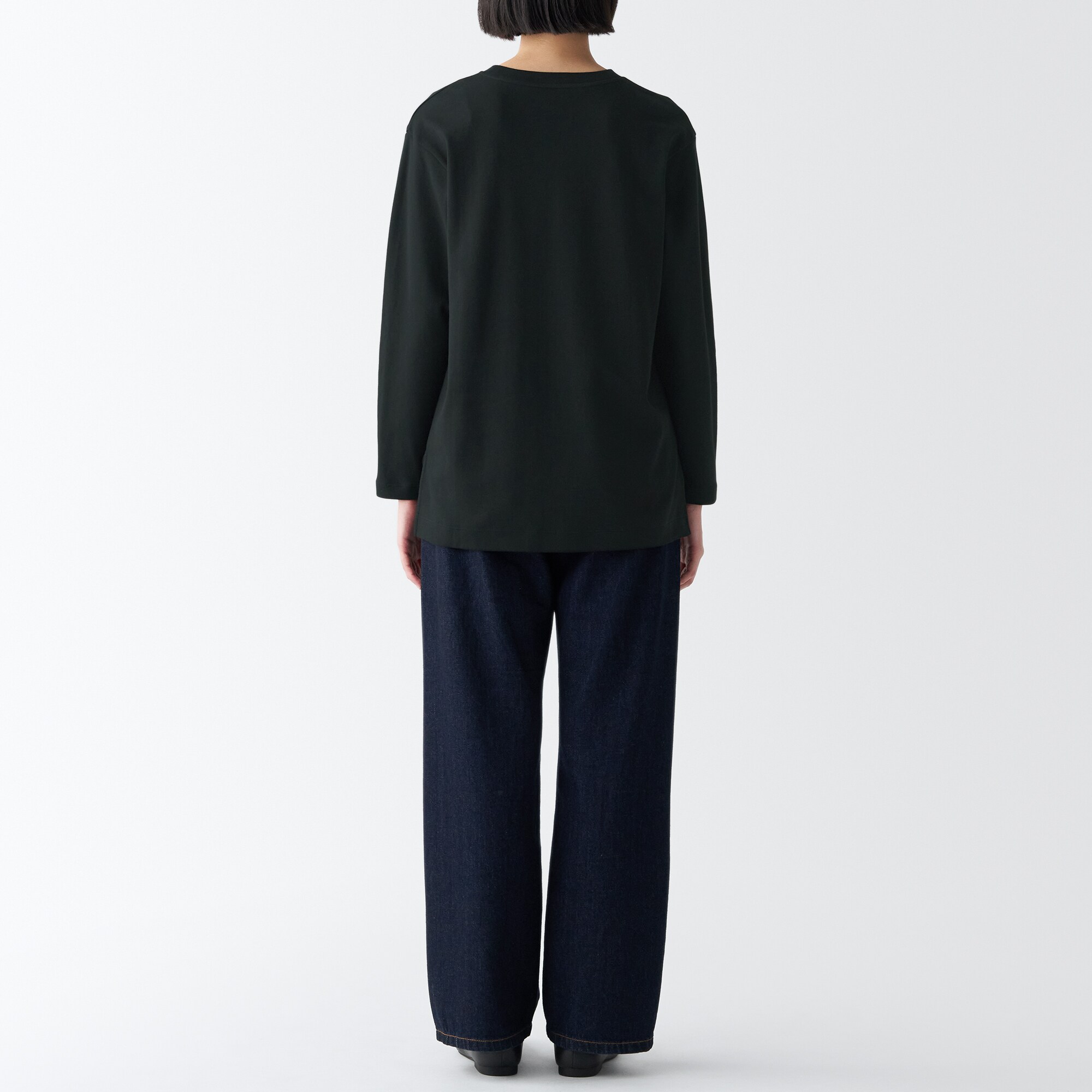 スムース編みロング丈長袖Ｔシャツ