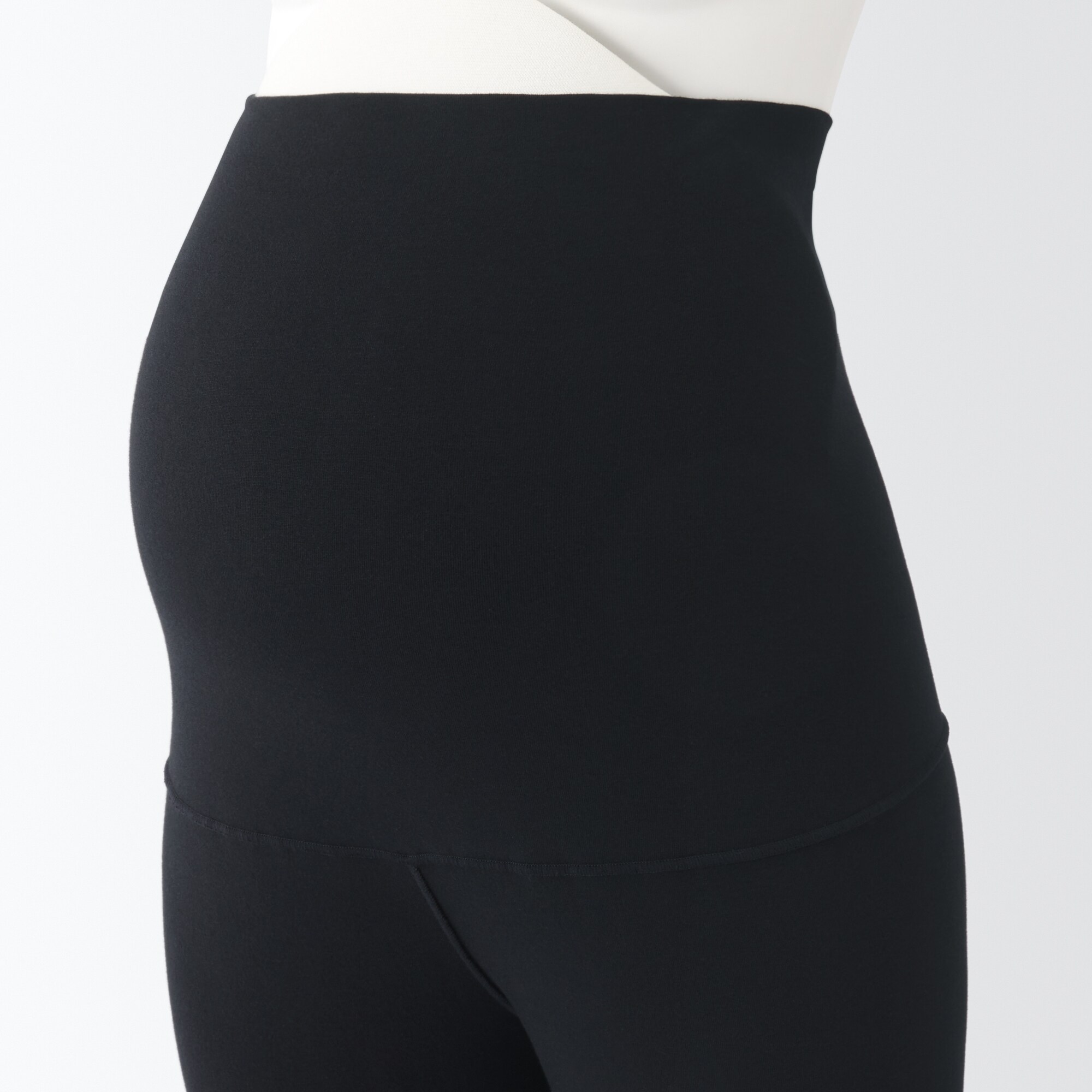 ストレッチ天竺編み　腹巻つきレギンス（十分丈）