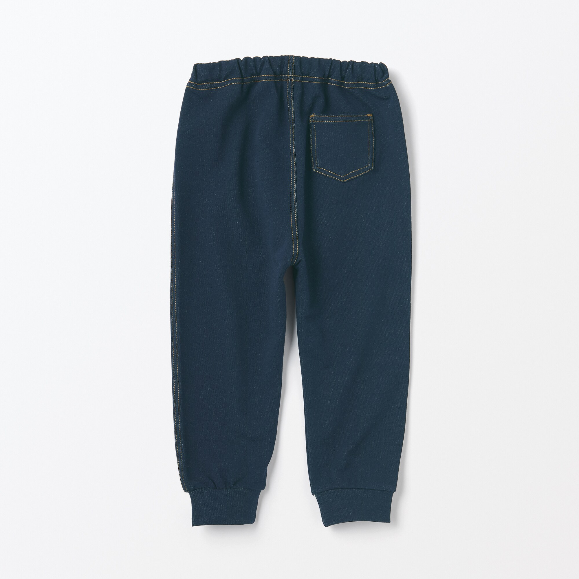 ベビー　おなかすっぽり　デニム調ジョガーパンツ