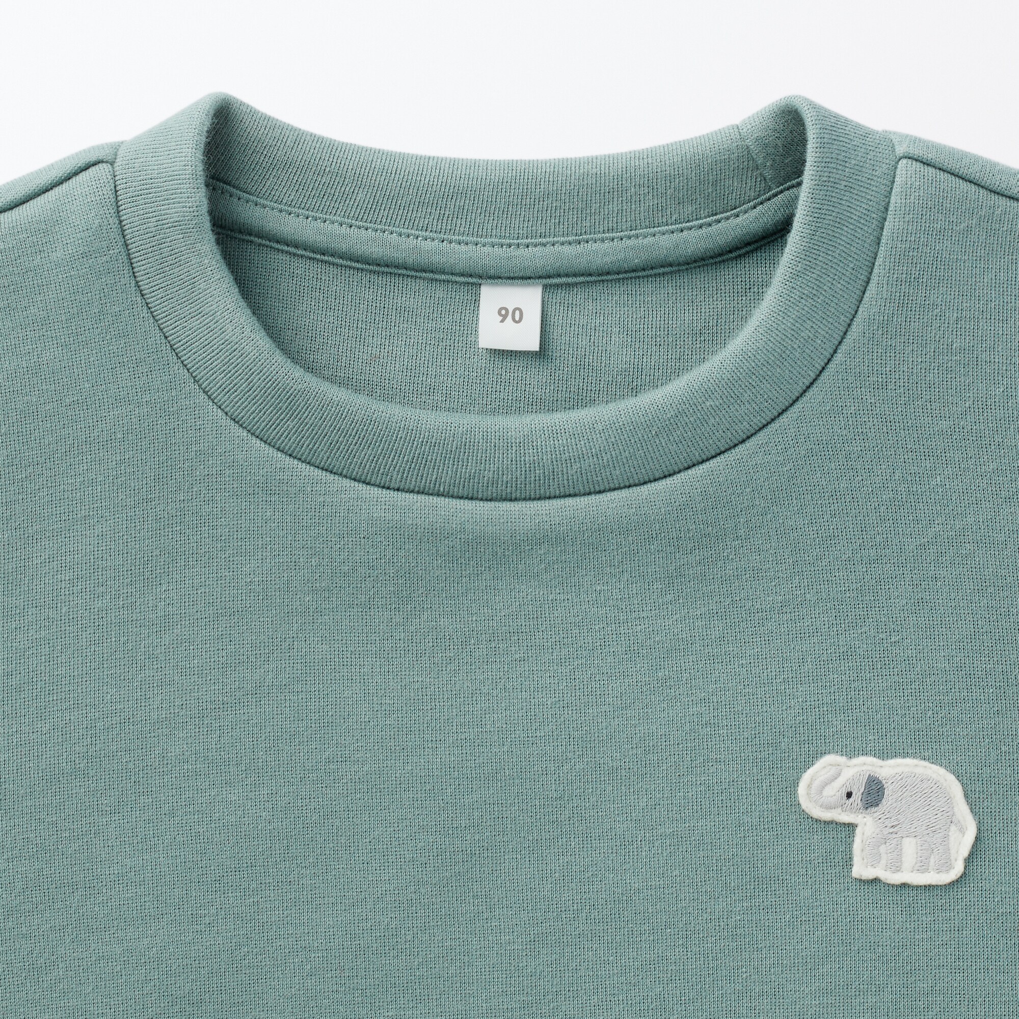 ベビー　あたまするっと刺繍二重編みスウェットシャツ