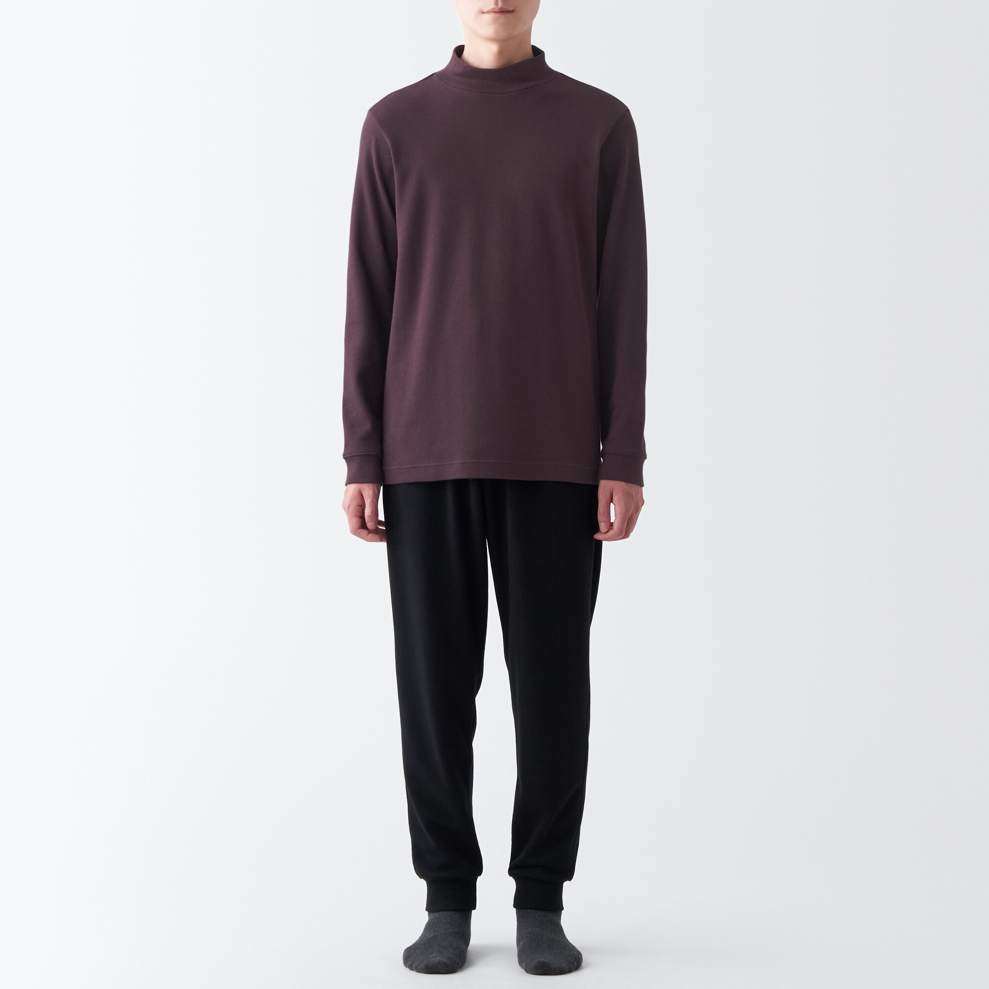 あったか綿　ウール　ハイネック長袖Ｔシャツ