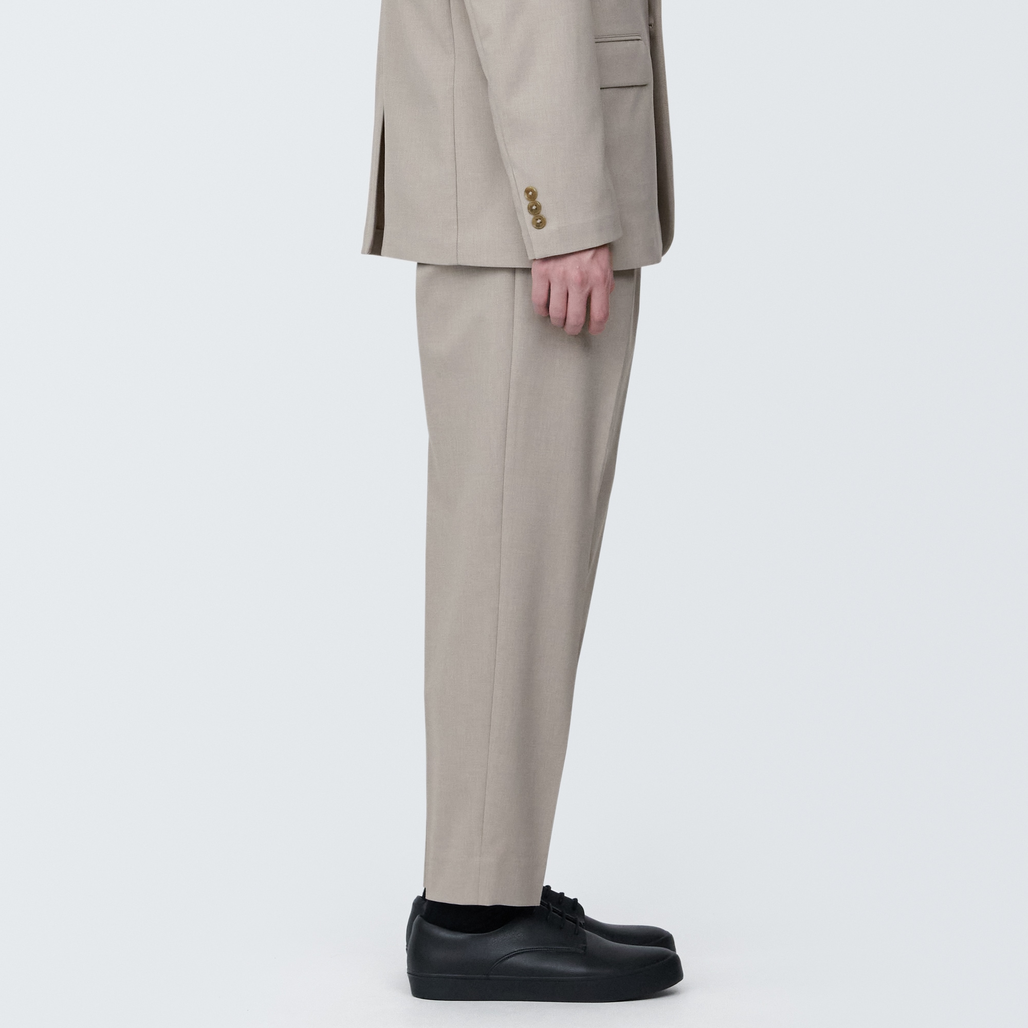 紳士　シワになりにくいストレッチワンタックパンツ