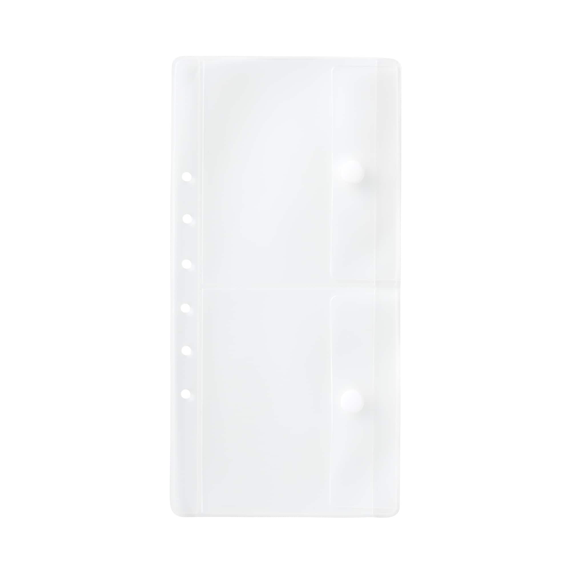 パスポートケース用リフィル　クリアポケット／仕切付　１枚入／約２０×１０ｃｍ