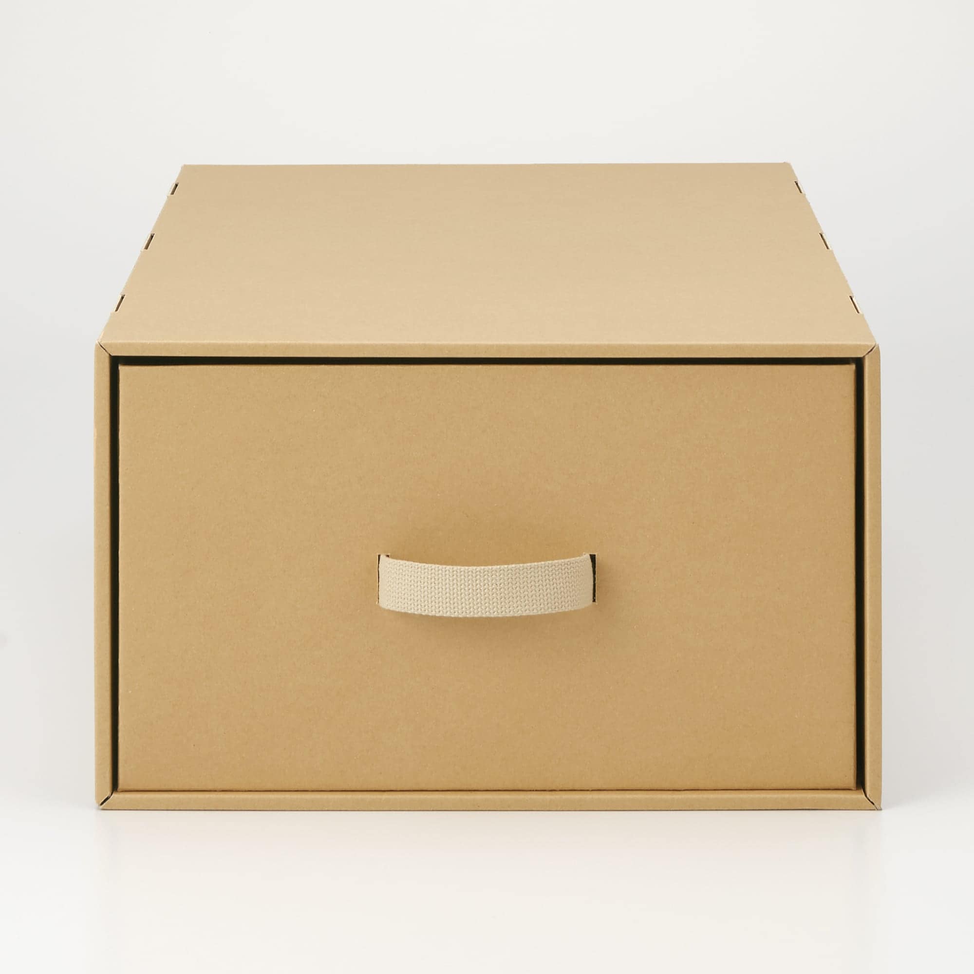 ダンボール衣装ケース　引出式　ベージュ　奥行６５ｃｍタイプ