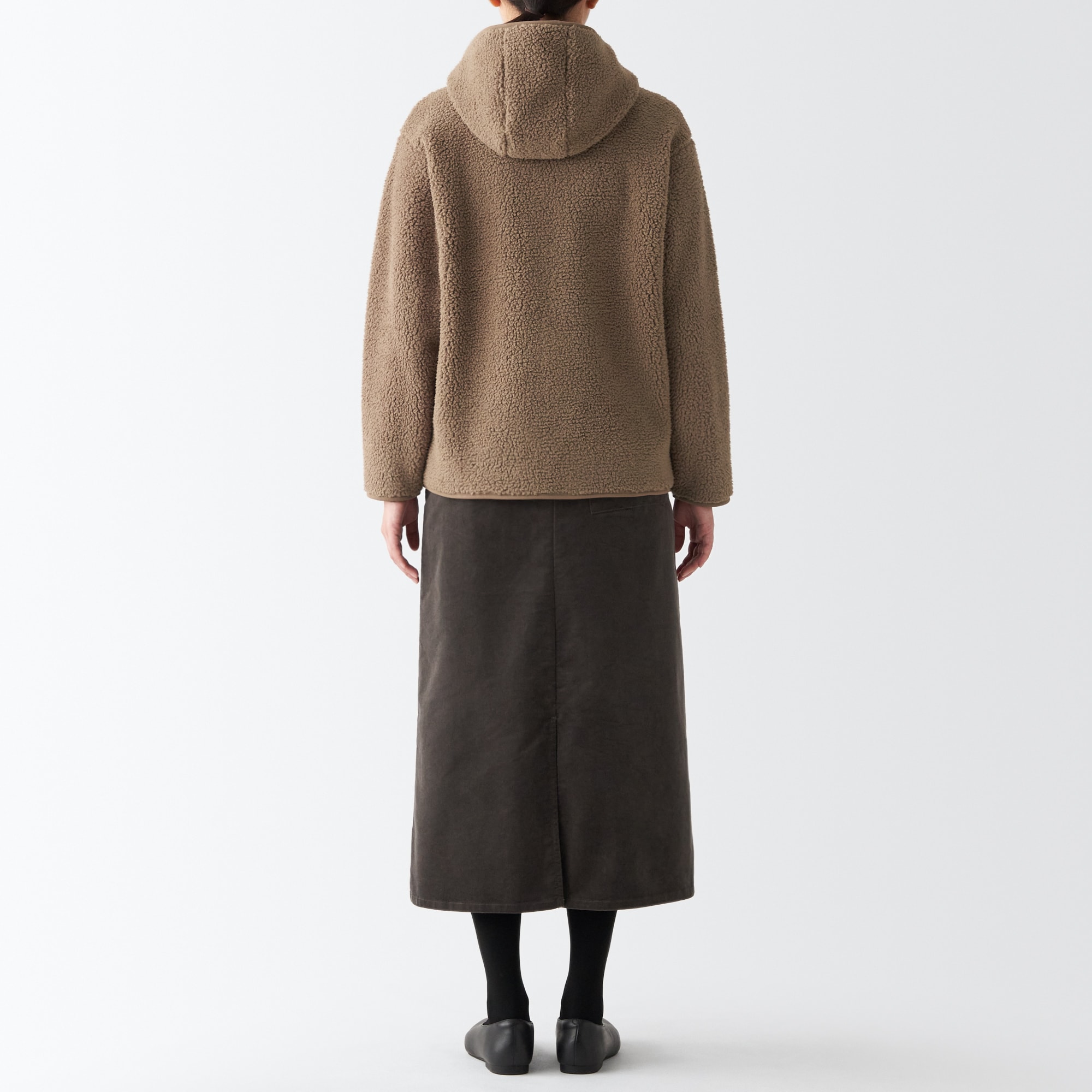 再生ポリエステルボアフリースパーカー