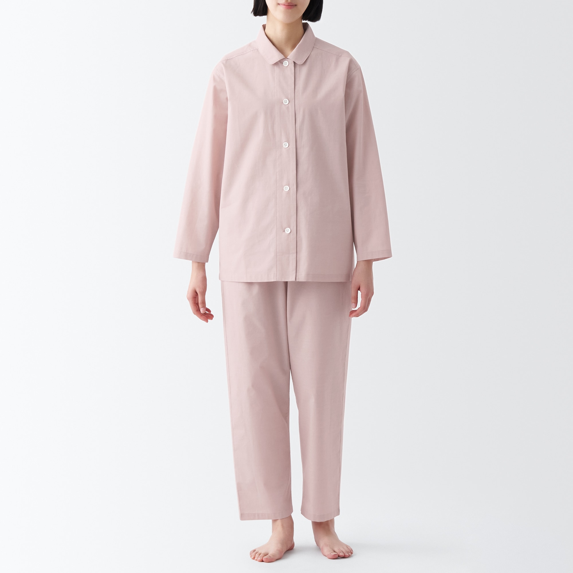 【年中着られる定番】綿ブロード　長袖パジャマ