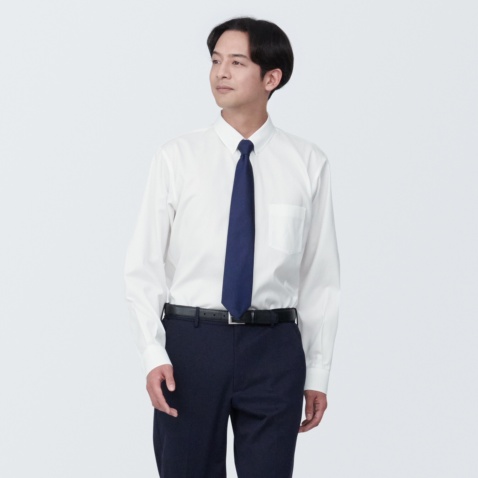 紳士　ノンアイロンボタンダウン長袖シャツ