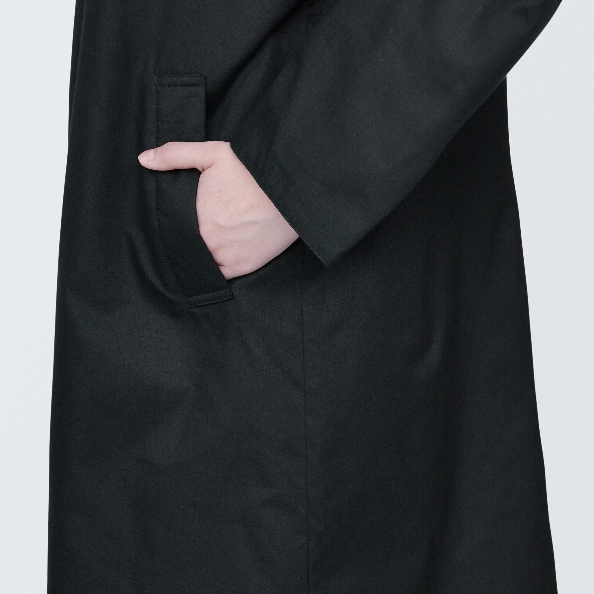 婦人　木の実から作ったカポック混中わたステンカラーコート