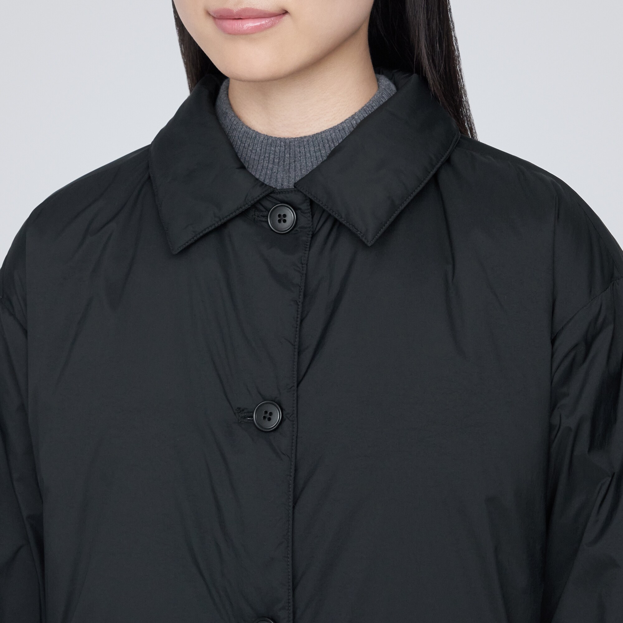 軽量ダウンステンカラーコート（帯電防止裏地）