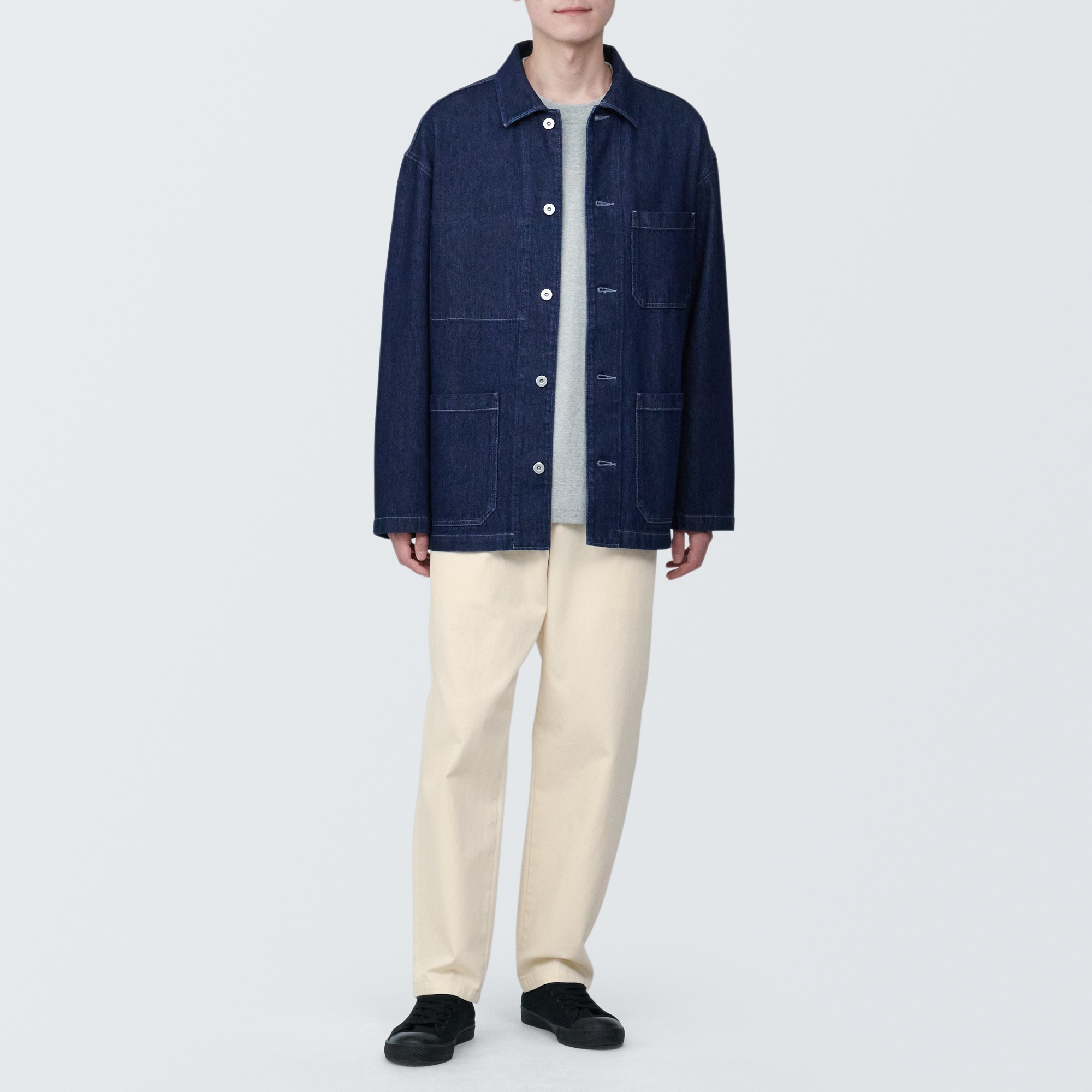 紳士　デニムイージーパンツ　生成