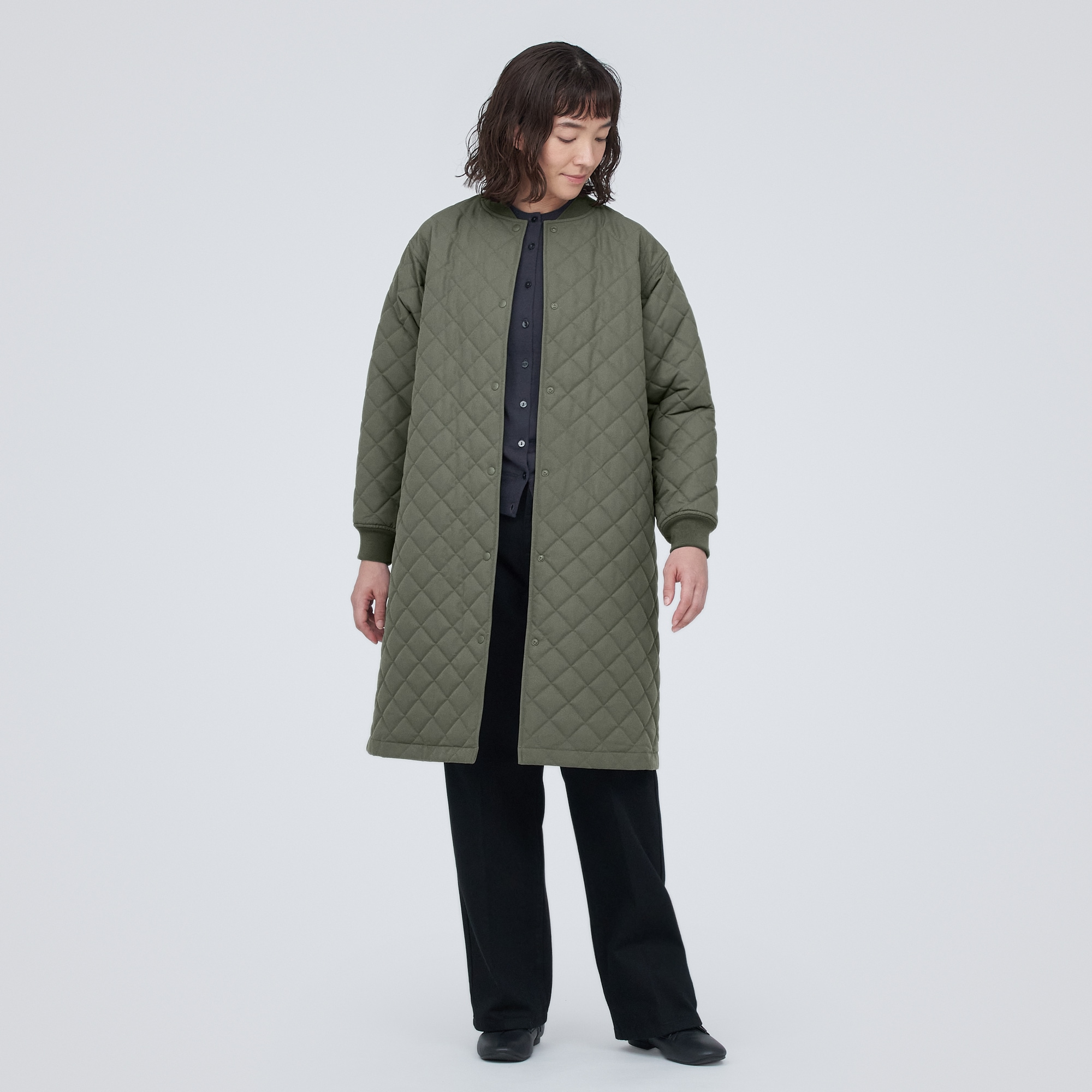 洗える　キルティングコート