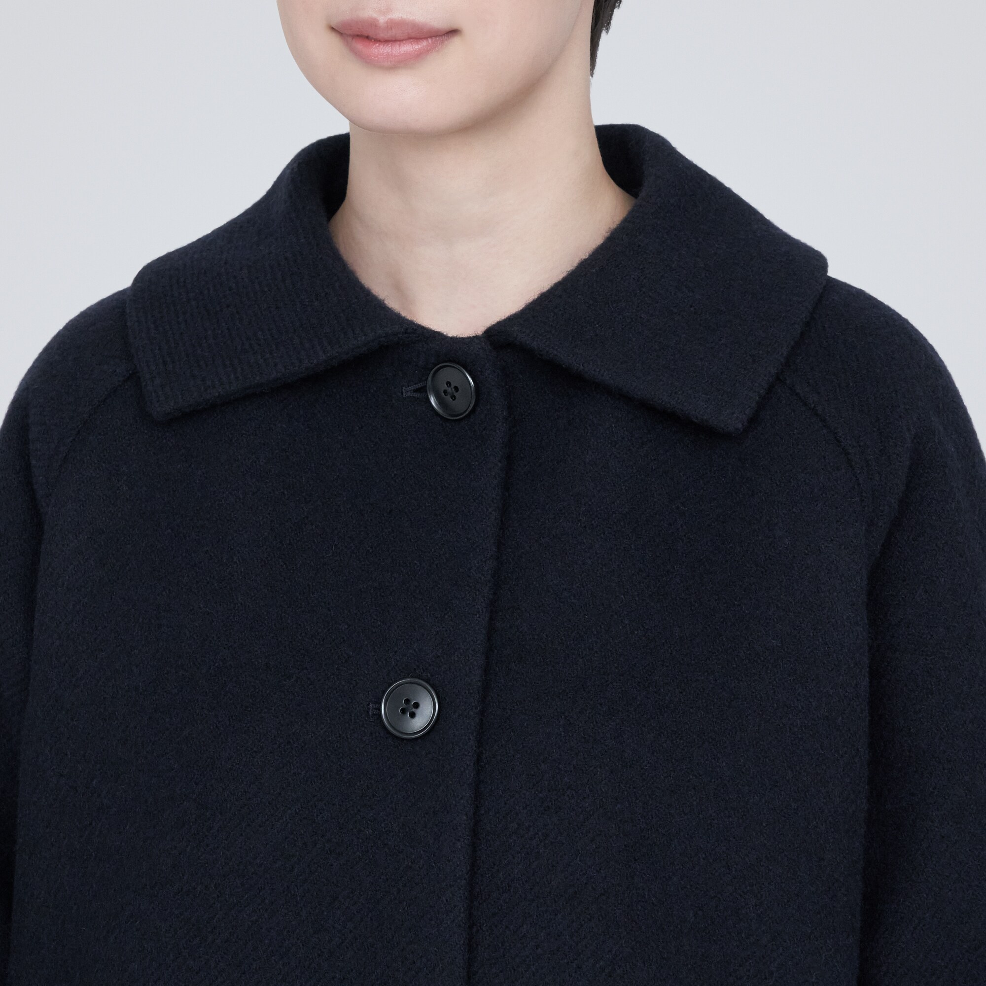 再生ウール混ショートコート