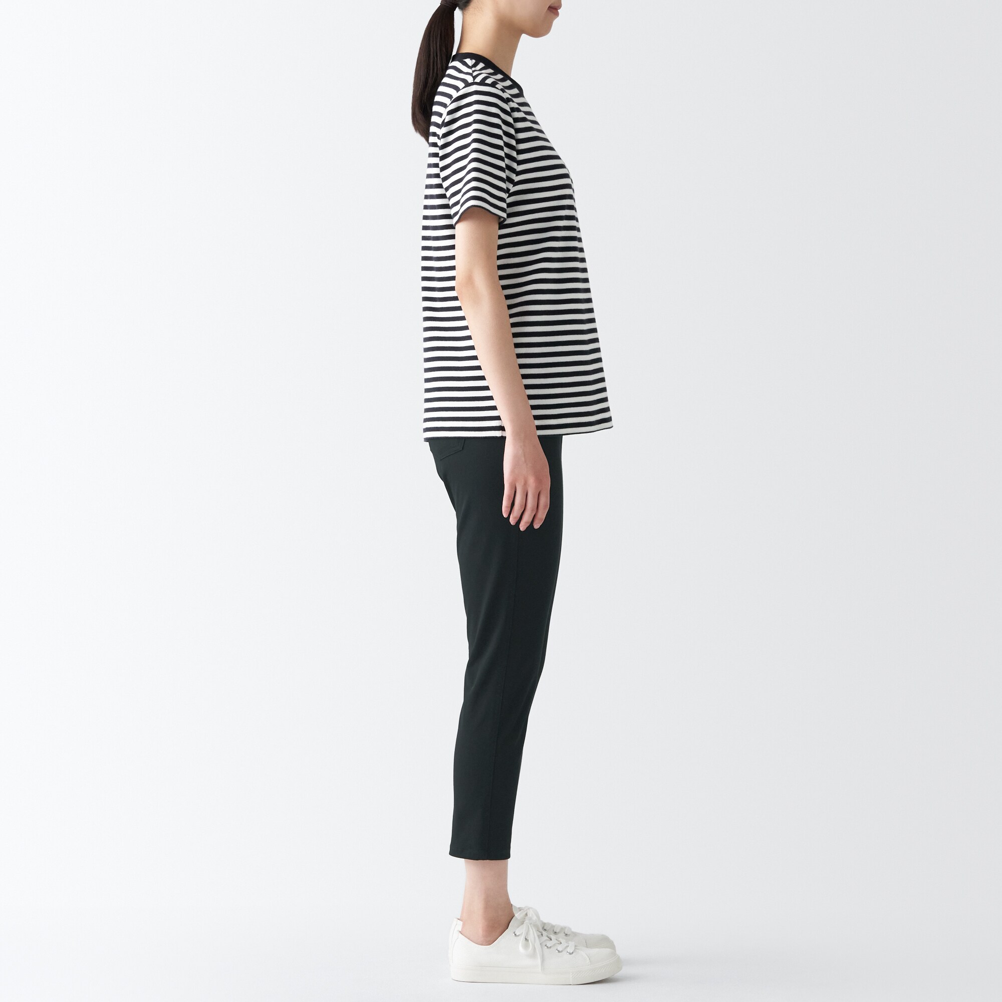 涼感ストレッチクロップドレギンスパンツ