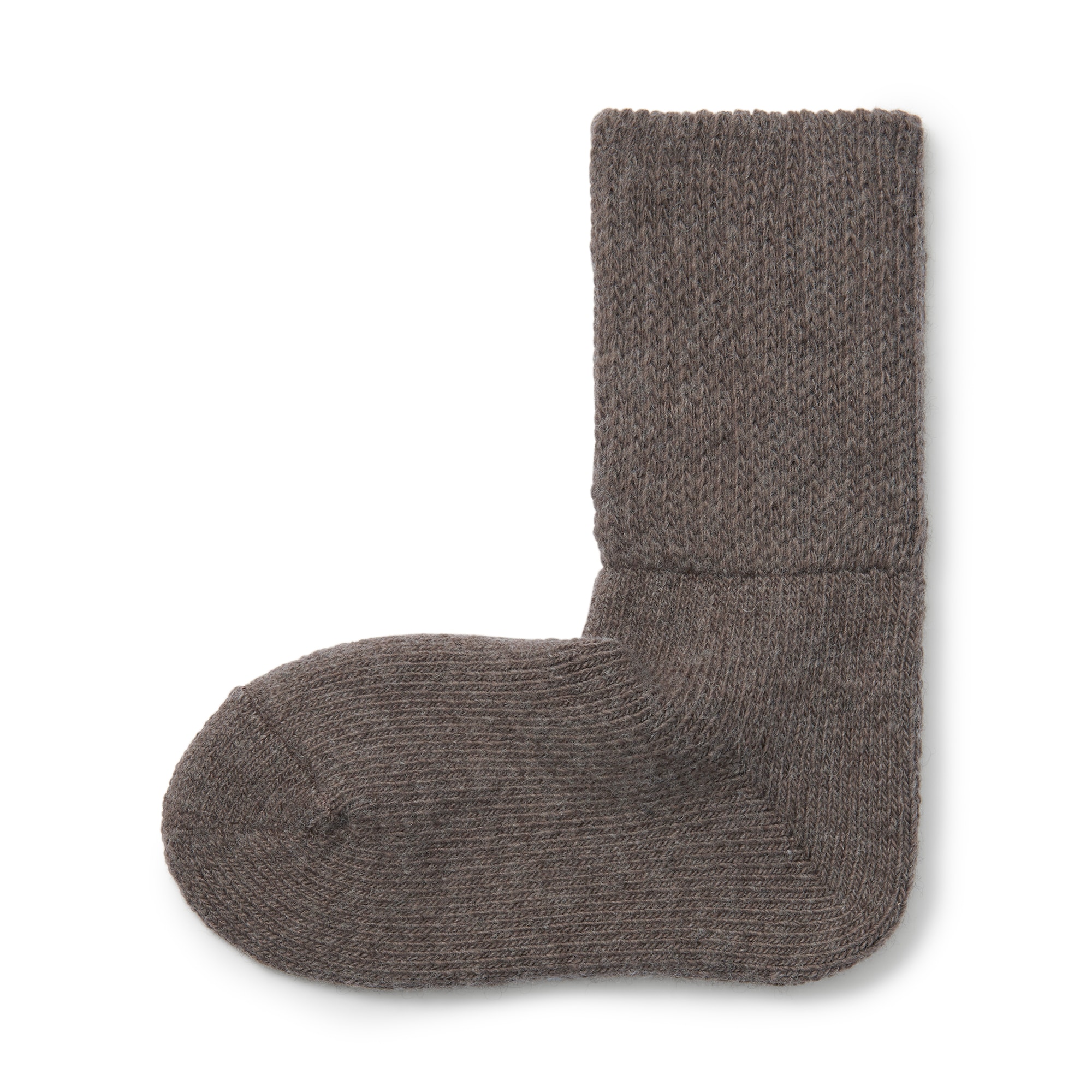 足なり直角　履き口やわらか　ヤク混　ルームソックス