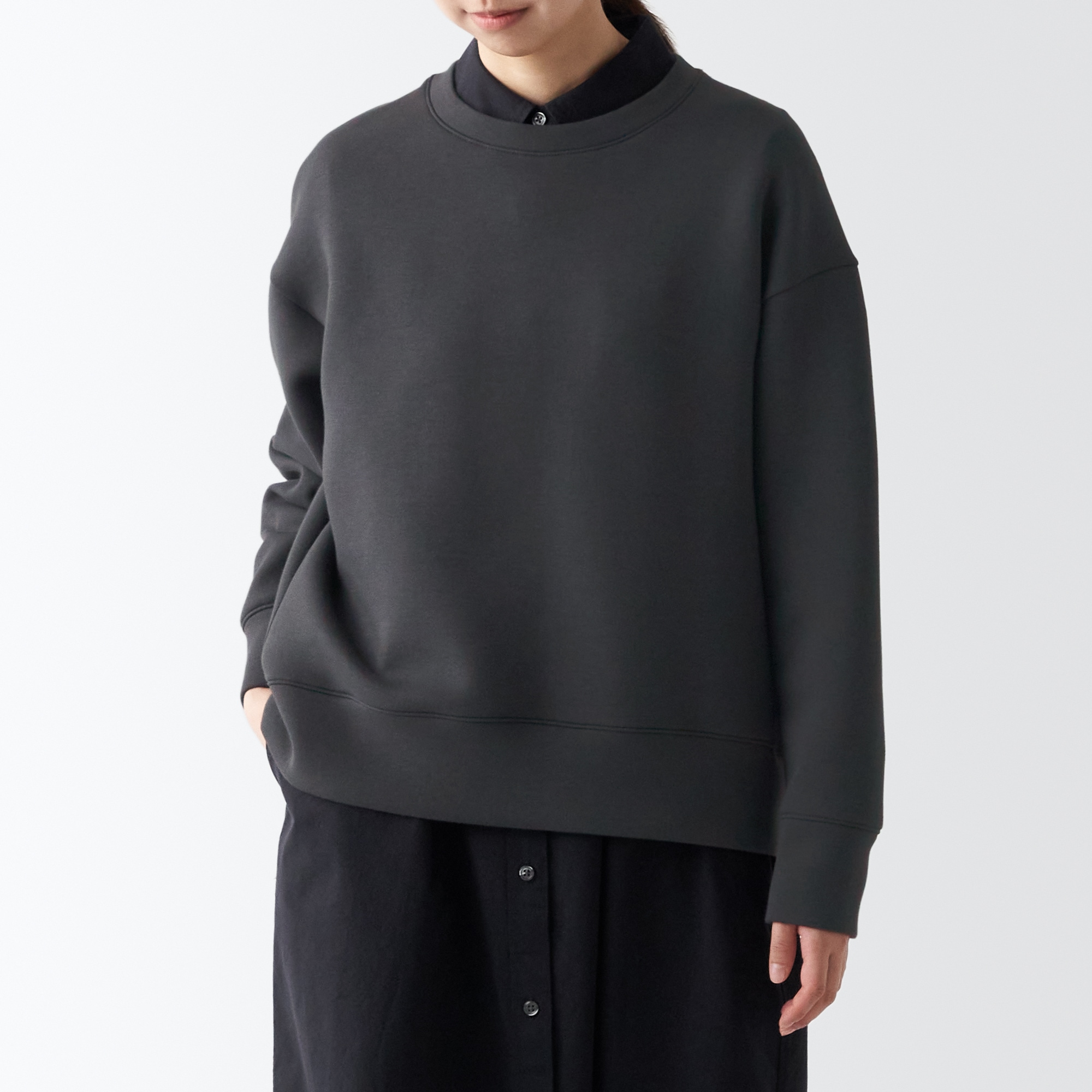 二重編みスウェットシャツ