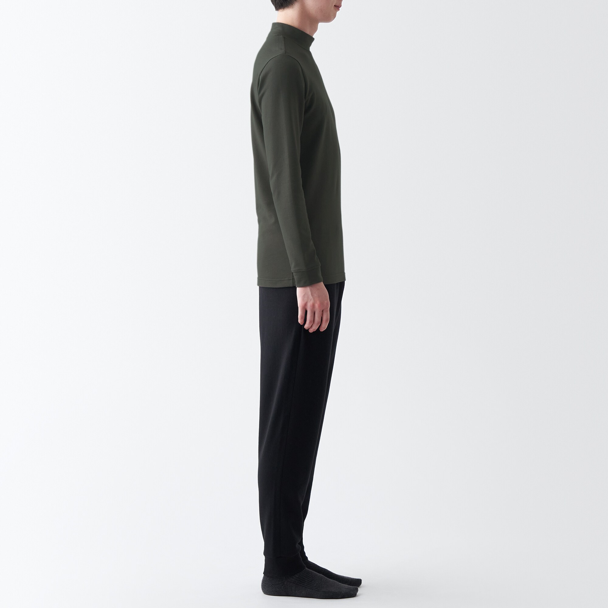 あったか綿　厚手　ハイネック長袖Ｔシャツ