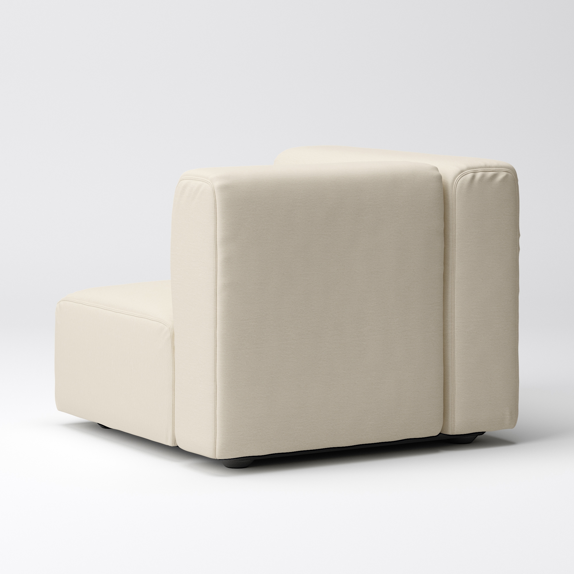 【カバー】洗いざらしの綿帆布ユニットソファアーム付・小用カバー／生成