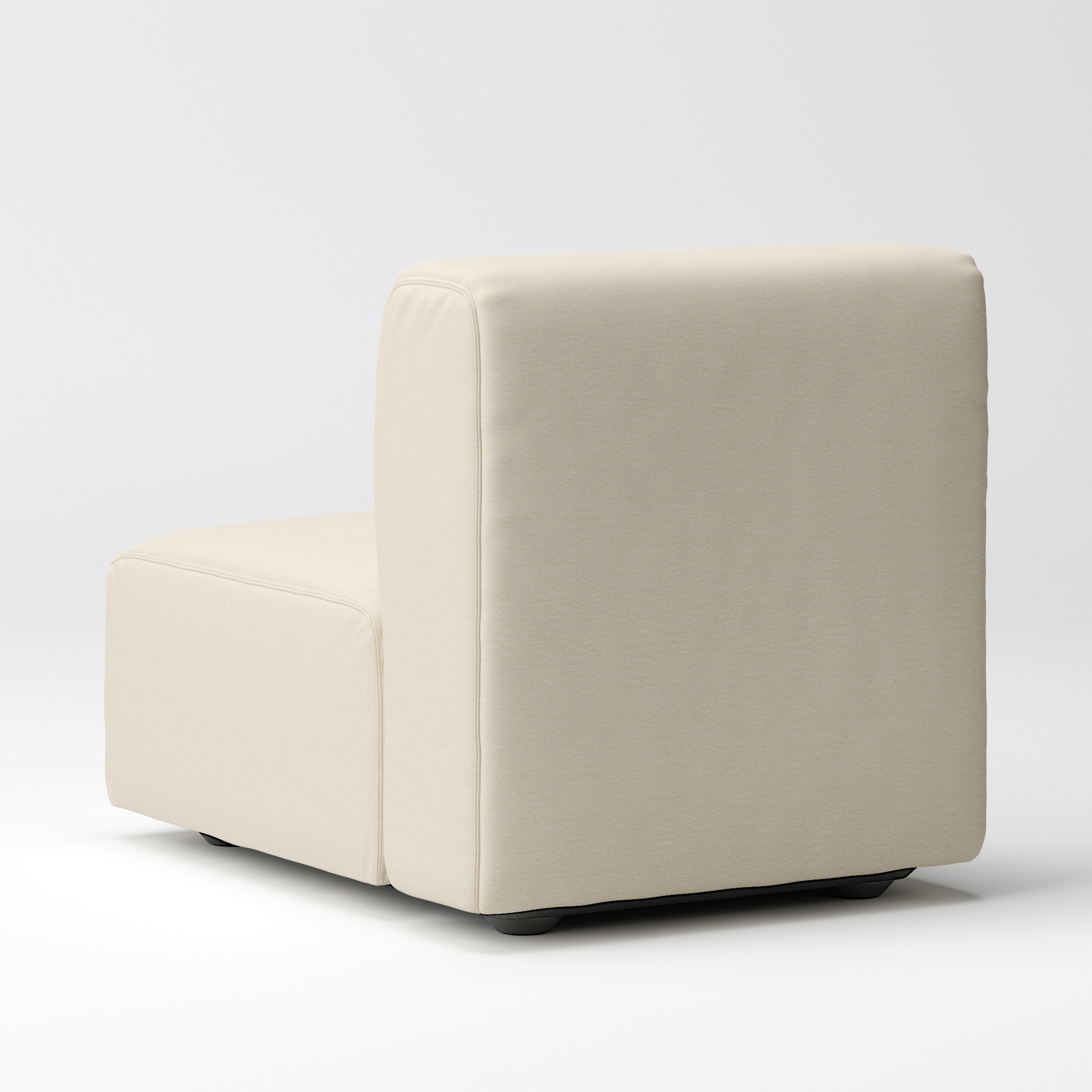 【カバー】洗いざらしの綿帆布ユニットソファアームレス・小用カバー／生成