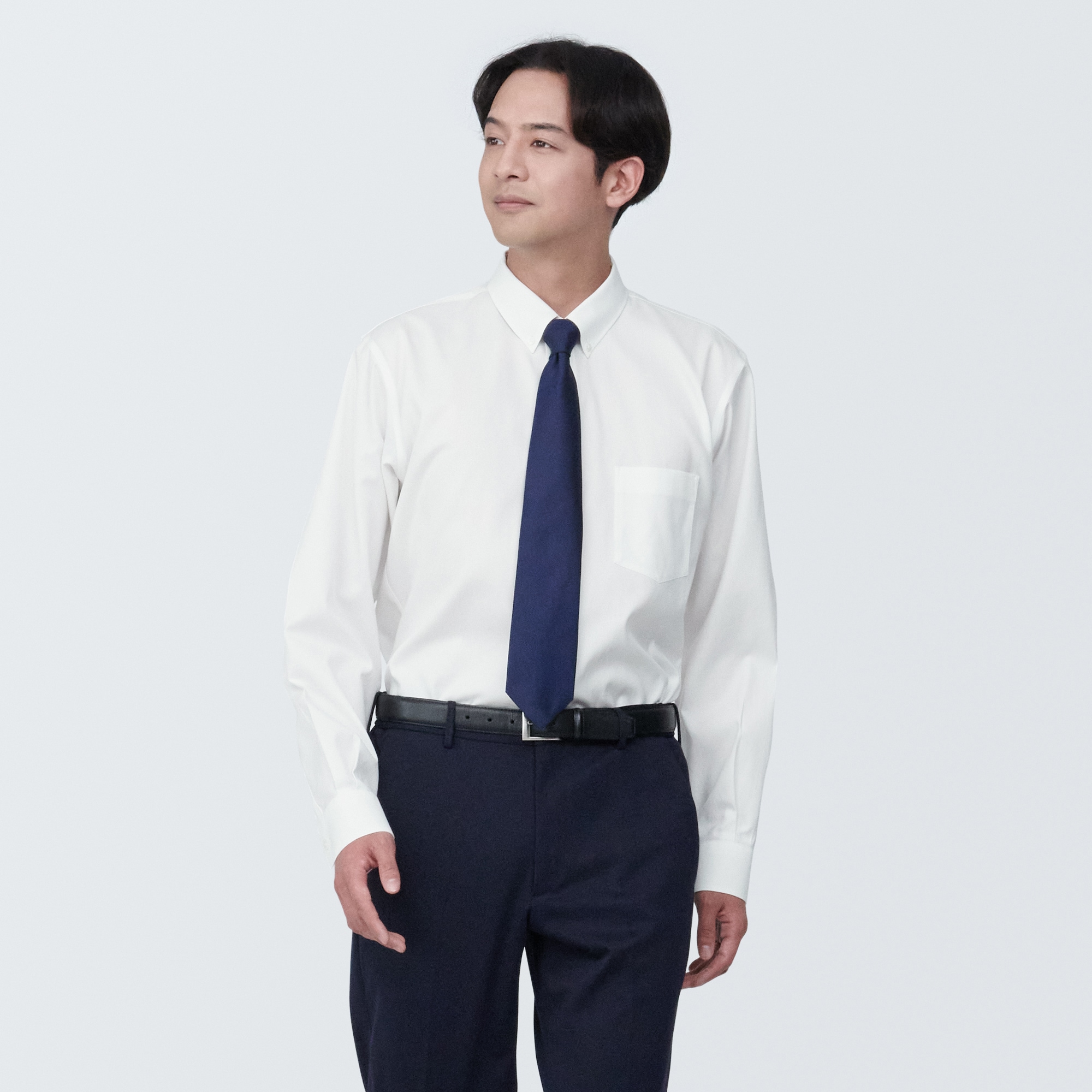 紳士　ノンアイロンボタンダウン長袖シャツ